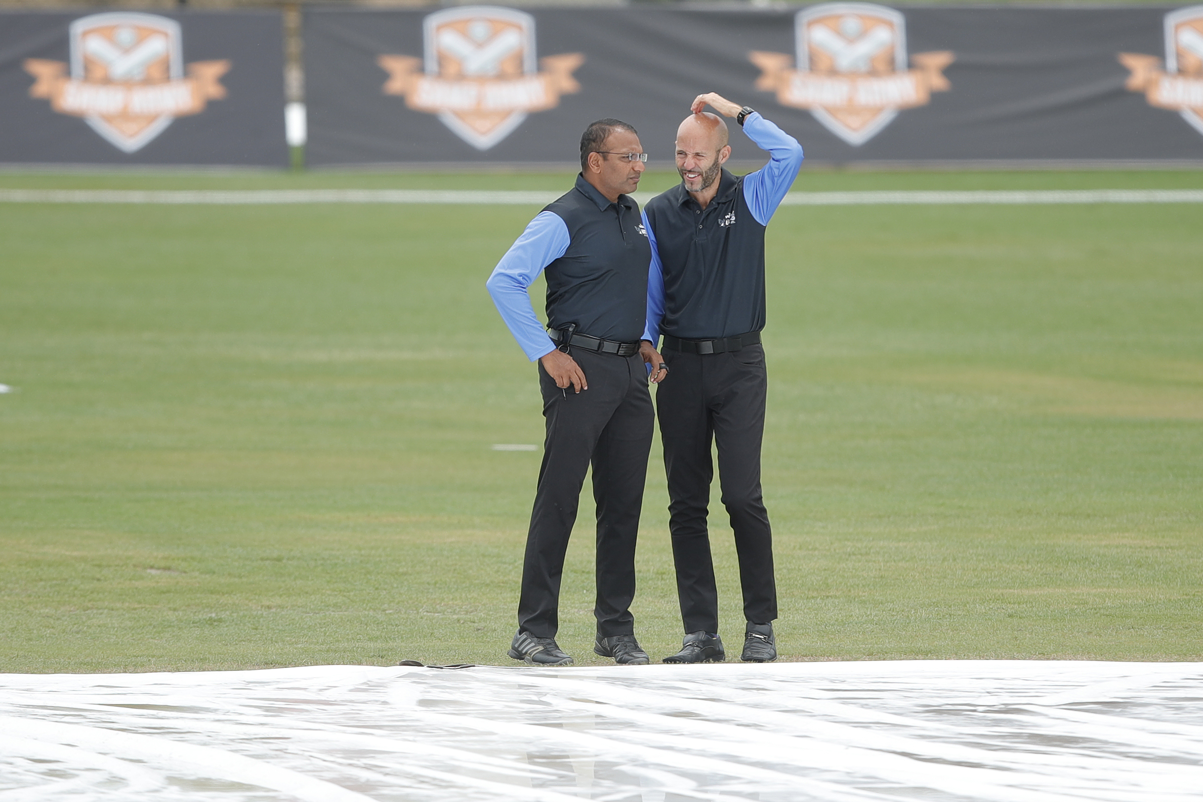 Match Postponed Due to rain during match 1 of the US Masters T10 League between the Atlanta Riders and the Texas Chargers at the Central Broward Park in Lauderhill, Florida on the 18 August 2023Photo by Saikat Das / ACEIMAGES for US Masters T10