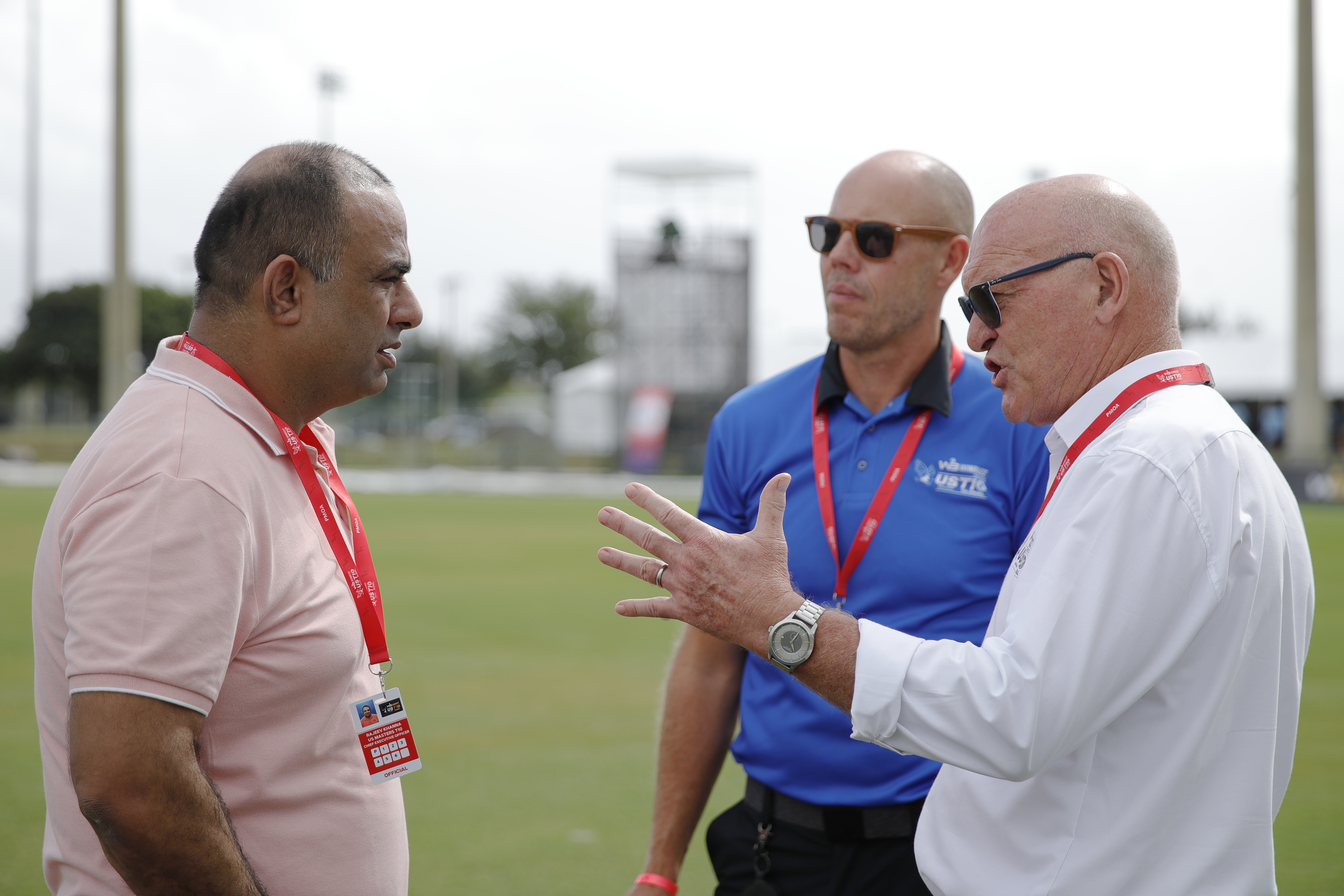 Rajeev Khanna appointed as COO of T10 Global discussing during match 7 of the US Masters T10 League between the Morrisville Unity and the Atlanta Riders at the Central Broward Park in Lauderhill, Florida on the 20 August 2023Photo by Saikat Das / ACEIMAGES for US Masters T10