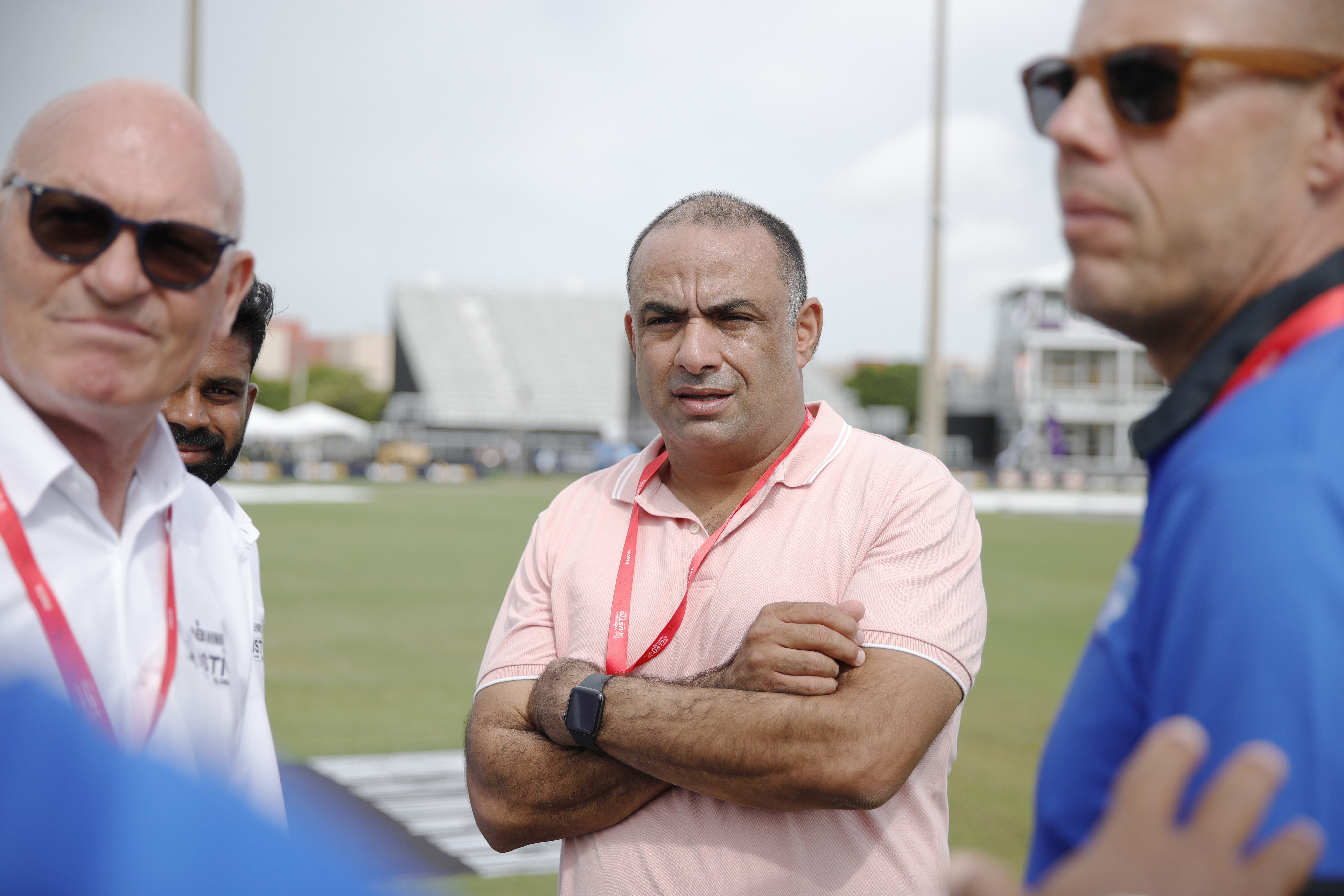 Rajeev Khanna appointed as COO of T10 Global discussing during match 7 of the US Masters T10 League between the Morrisville Unity and the Atlanta Riders at the Central Broward Park in Lauderhill, Florida on the 20 August 2023Photo by Saikat Das / ACEIMAGES for US Masters T10