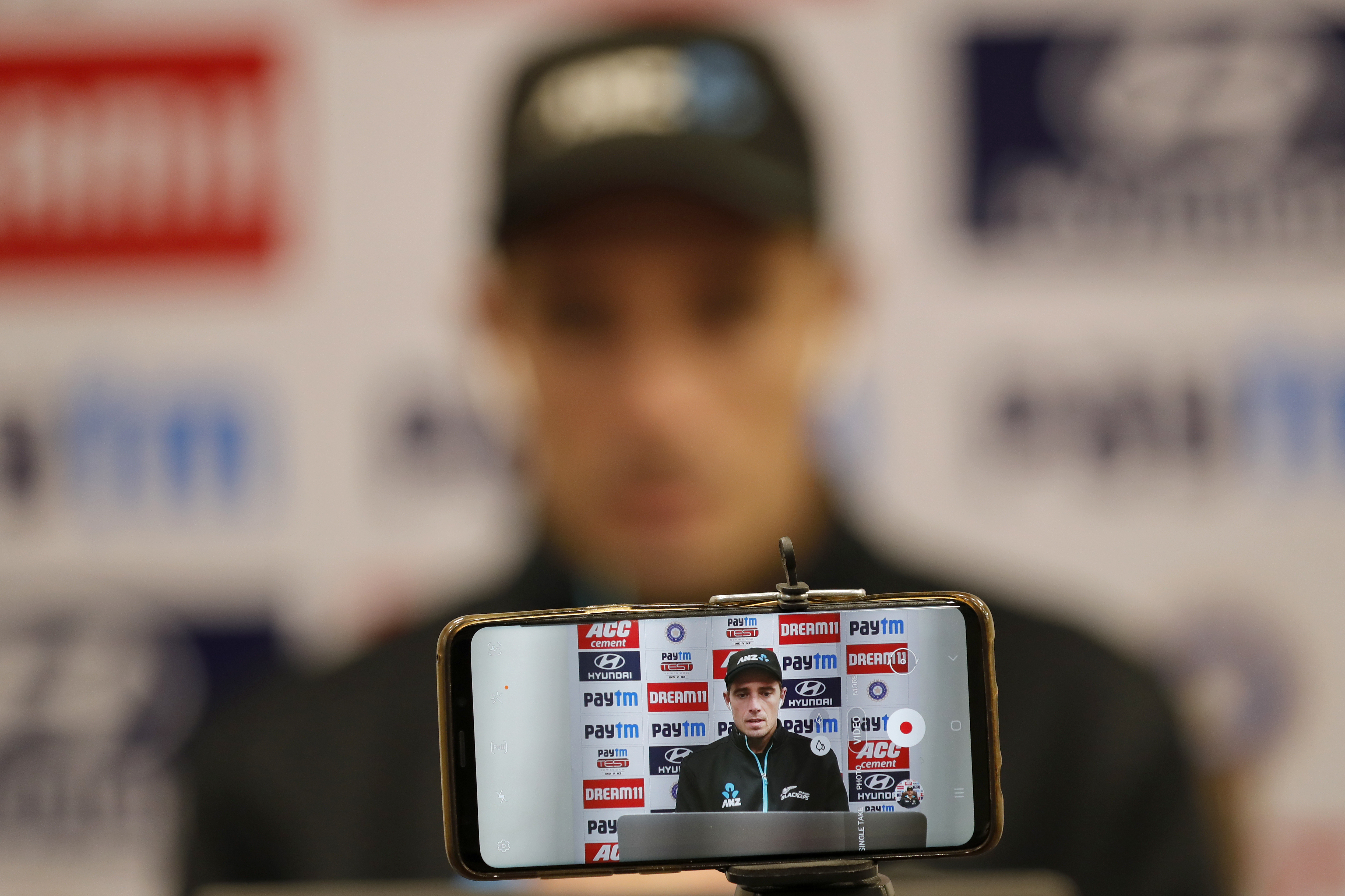 Tim South of New Zealand at PC during day two of the 1st Test match between India and New Zealand held at the Green Park International Stadium in Kanpur on the 26th November 2021Photo by Saikat Das / Sportzpics for BCCI