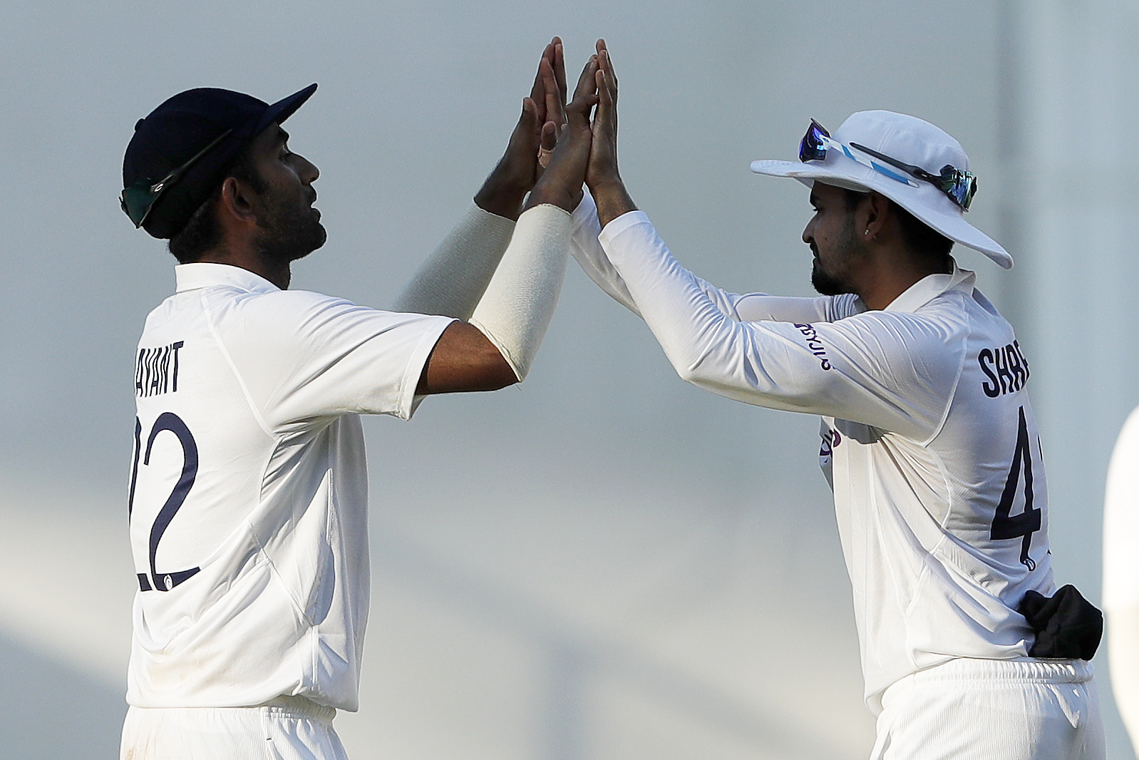 India celebrating the wicket of Daryl Mitchell of New Zealand  during day three of the 2nd test match between India and New Zealand held at the Wankhede Stadium in Mumbai on the 5th December 2021Photo by Saikat Das / Sportzpics for BCCI