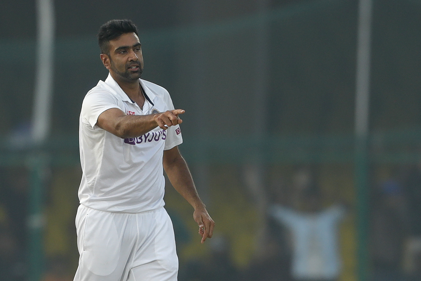 R Ashwin of India celebrating the wicket of William Young of New Zealand during day four of the 1st Test match between India and New Zealand held at the Green Park International Stadium in Kanpur on the 28th November 2021Photo by Saikat Das / Sportzpics for BCCI