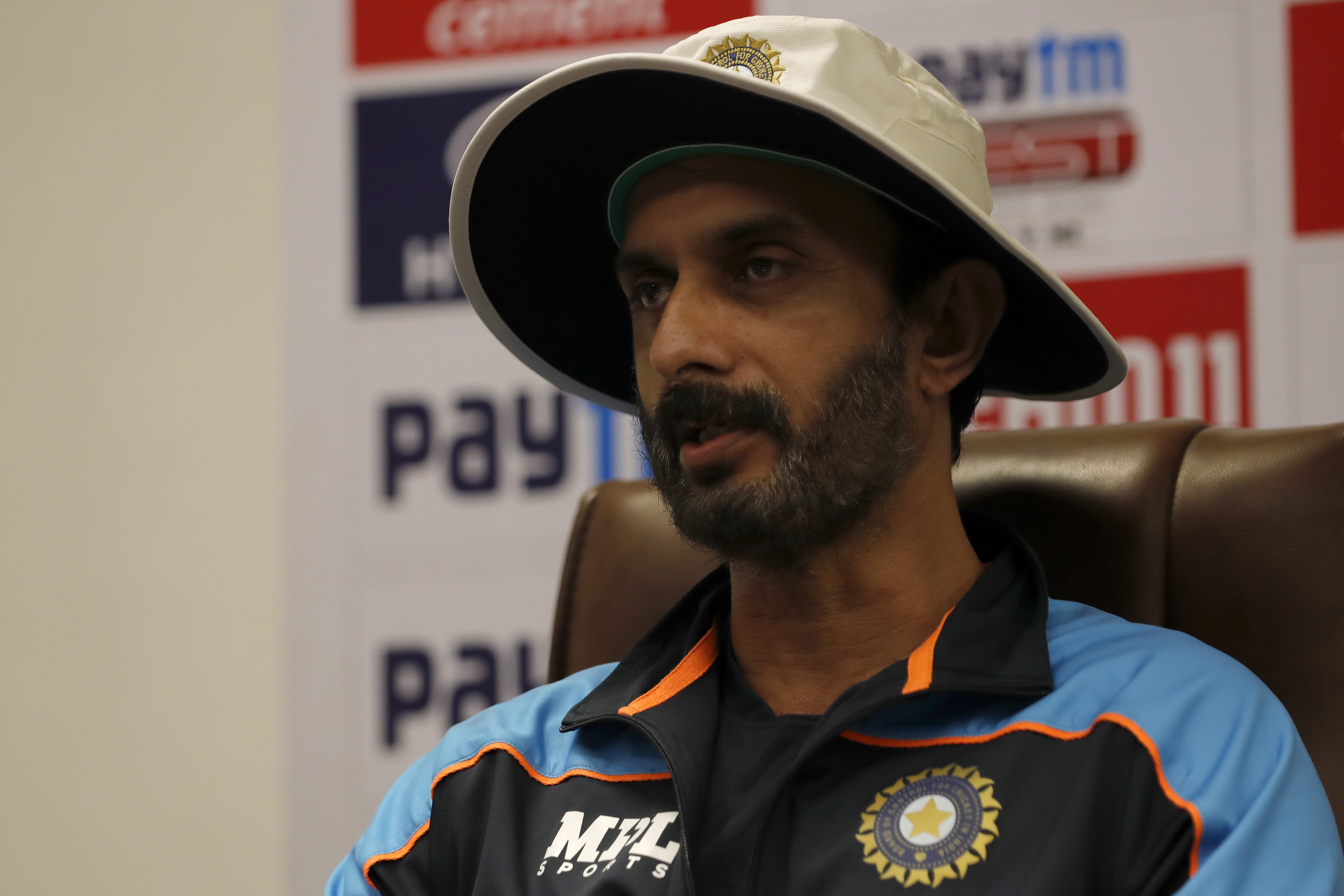 Vikram Rathour of India at PC during day four of the 1st Test match between India and New Zealand held at the Green Park International Stadium in Kanpur on the 28th November 2021Photo by Saikat Das / Sportzpics for BCCI