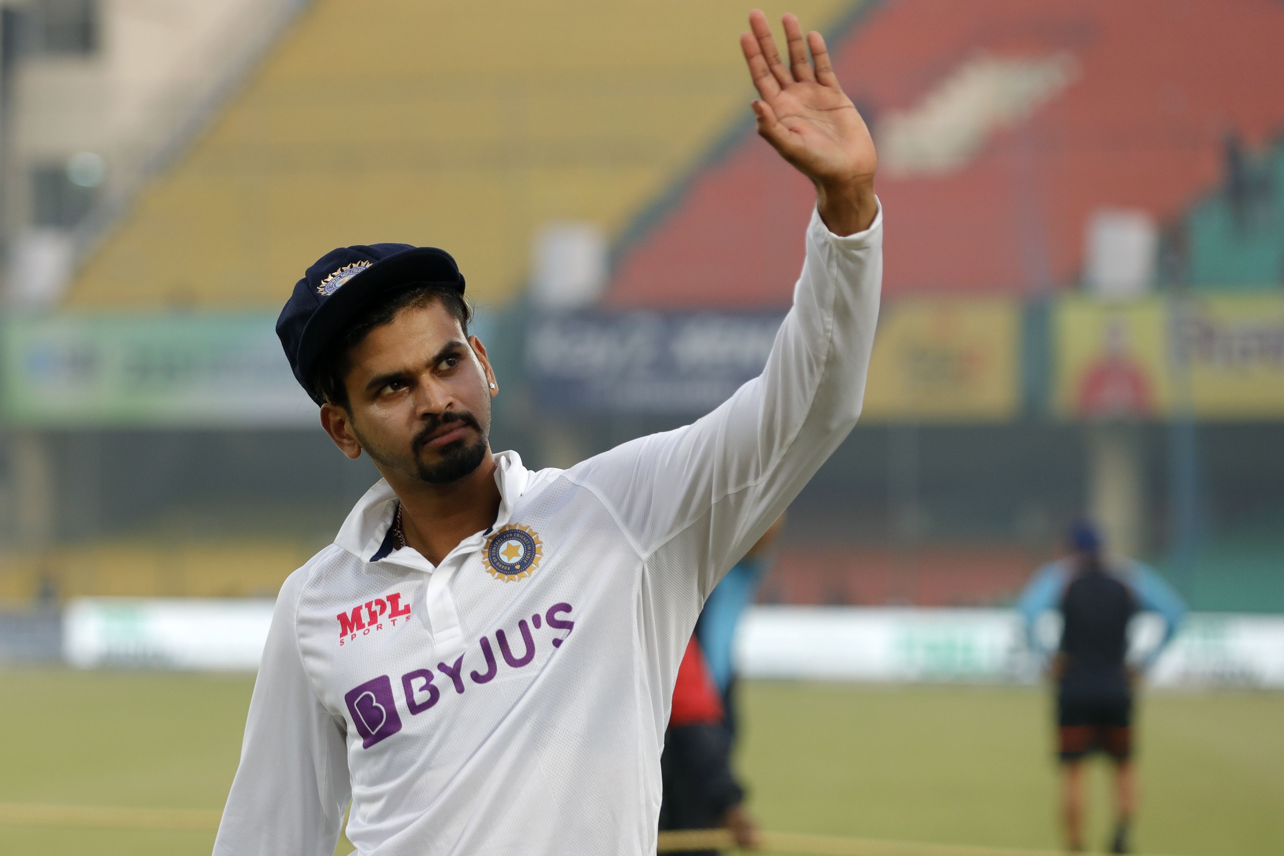 Shreyas Iyer of India  during day five of the 1st Test match between India and New Zealand held at the Green Park International Stadium in Kanpur on the 29th November 2021Photo by Saikat Das  / Sportzpics for BCCI