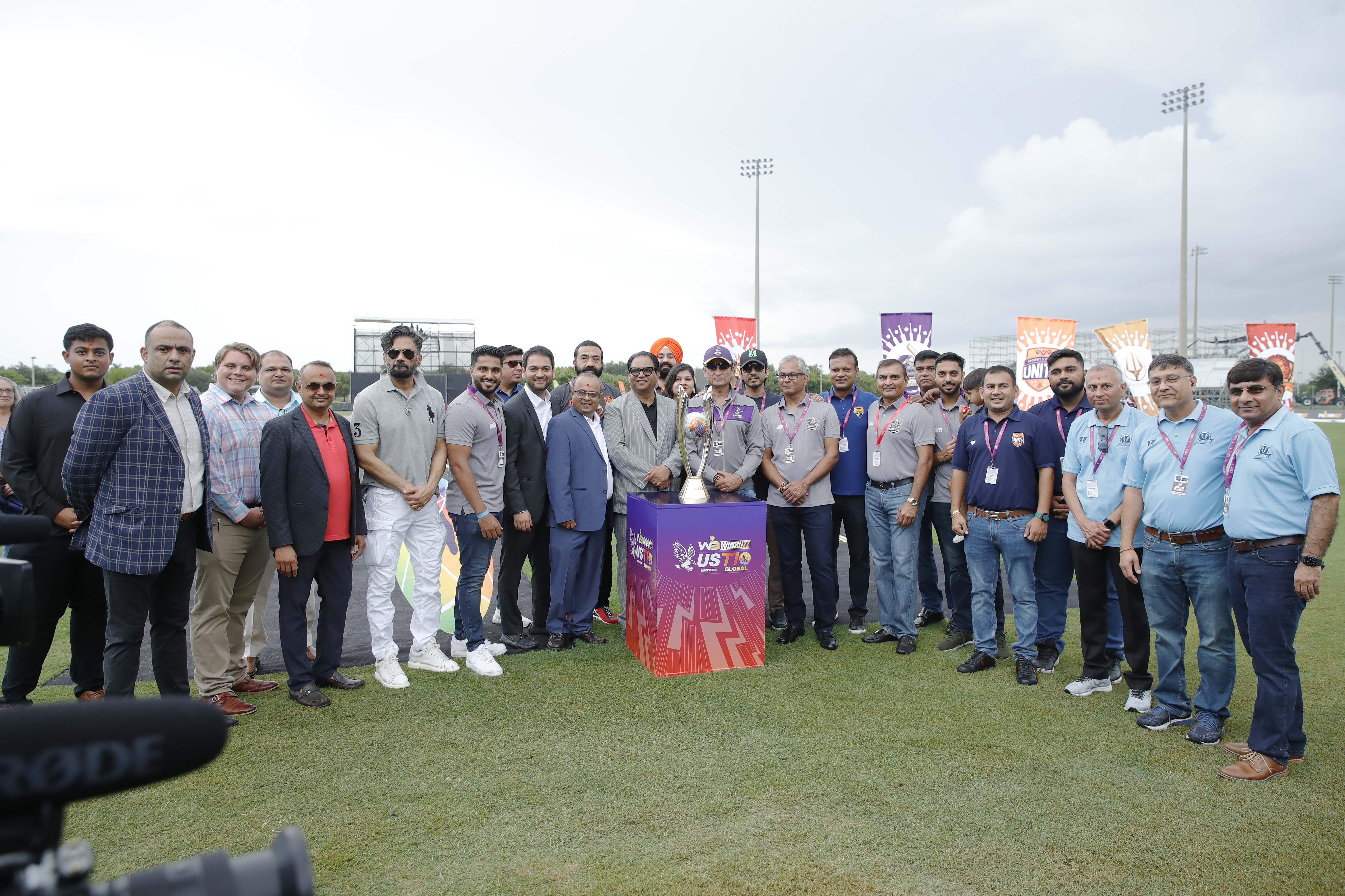 Opening ceremony and trophy unveiling  during match 1 of the US Masters T10 League between the Atlanta Riders and the Texas Chargers at the Central Broward Park in Lauderhill, Florida on the 18 August 2023Photo by Saikat Das / ACEIMAGES for US Masters T10