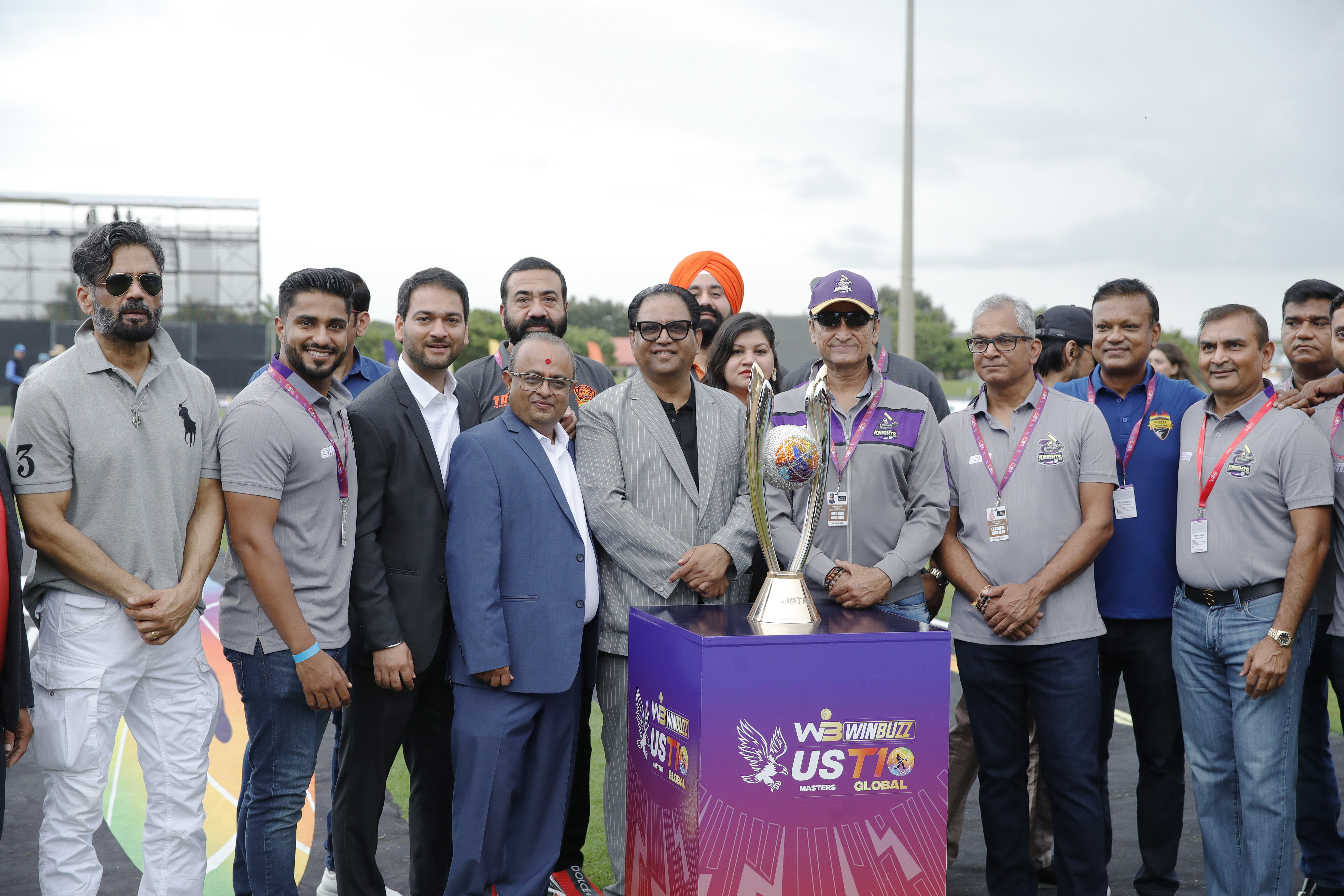 Opening ceremony and trophy unveiling  during match 1 of the US Masters T10 League between the Atlanta Riders and the Texas Chargers at the Central Broward Park in Lauderhill, Florida on the 18 August 2023Photo by Saikat Das / ACEIMAGES for US Masters T10