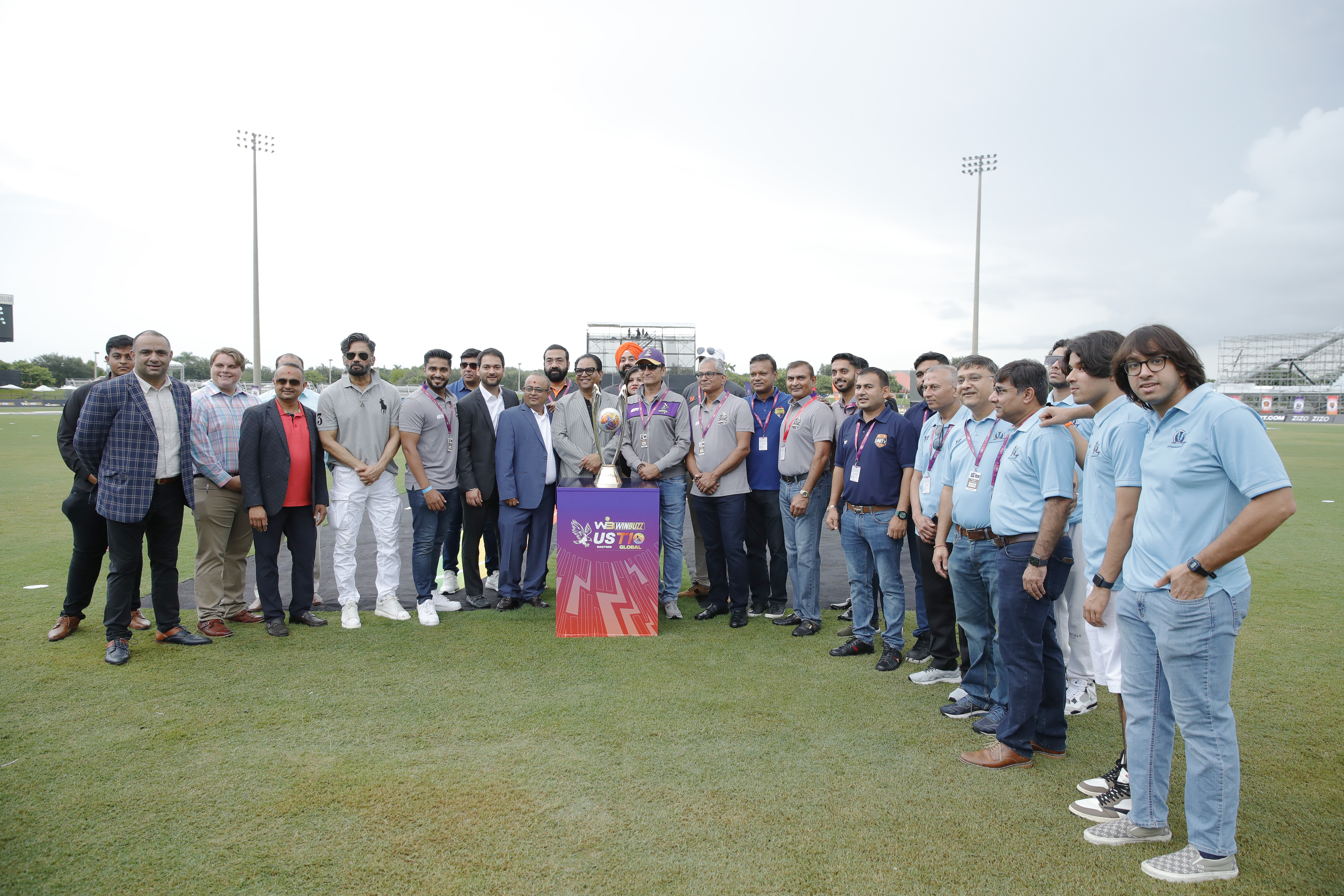 Opening ceremony and trophy unveiling  during match 1 of the US Masters T10 League between the Atlanta Riders and the Texas Chargers at the Central Broward Park in Lauderhill, Florida on the 18 August 2023Photo by Saikat Das / ACEIMAGES for US Masters T10