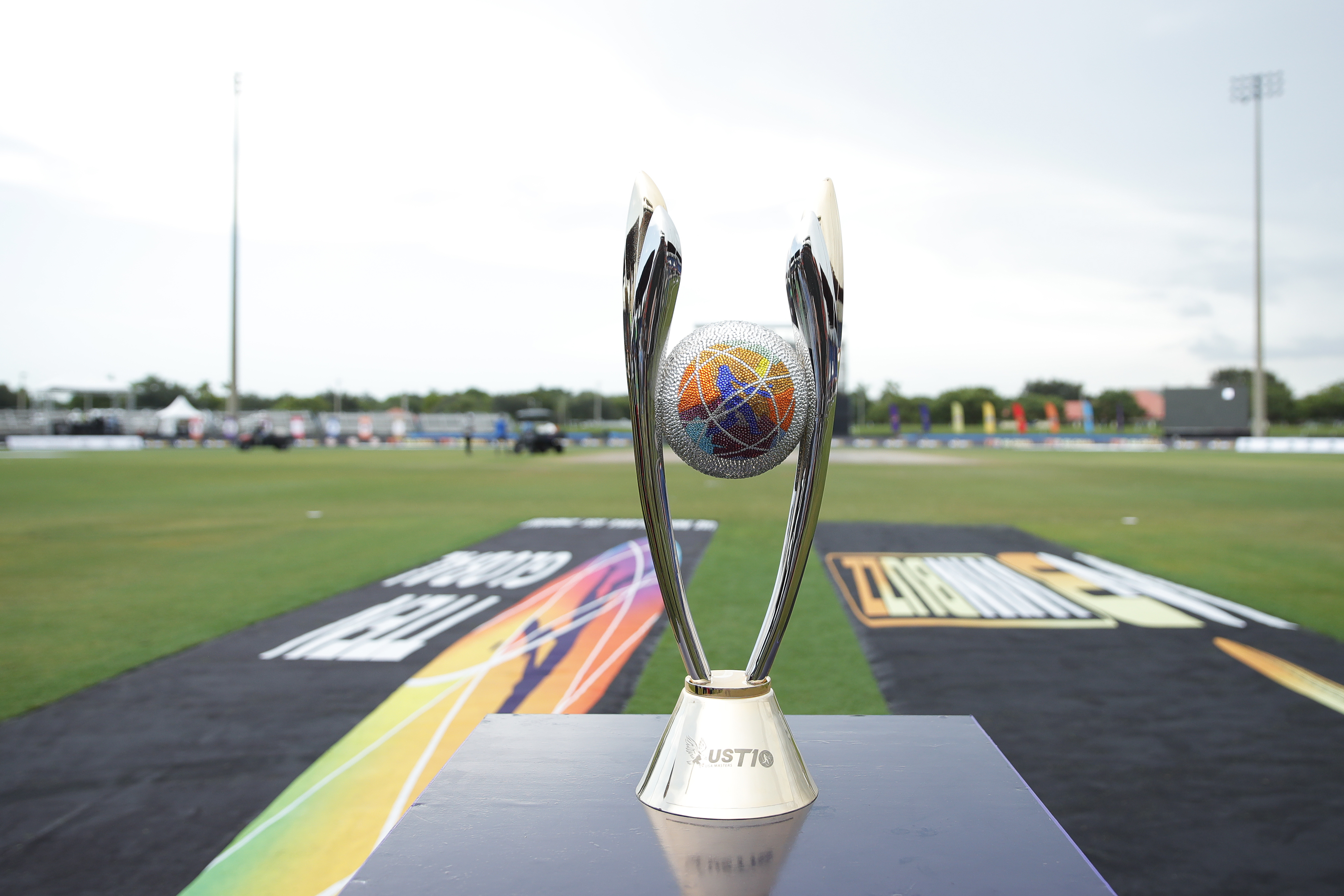 Trophy  during match 1 of the US Masters T10 League between the Atlanta Riders and the Texas Chargers at the Central Broward Park in Lauderhill, Florida on the 18 August 2023Photo by Saikat Das / ACEIMAGES for US Masters T10