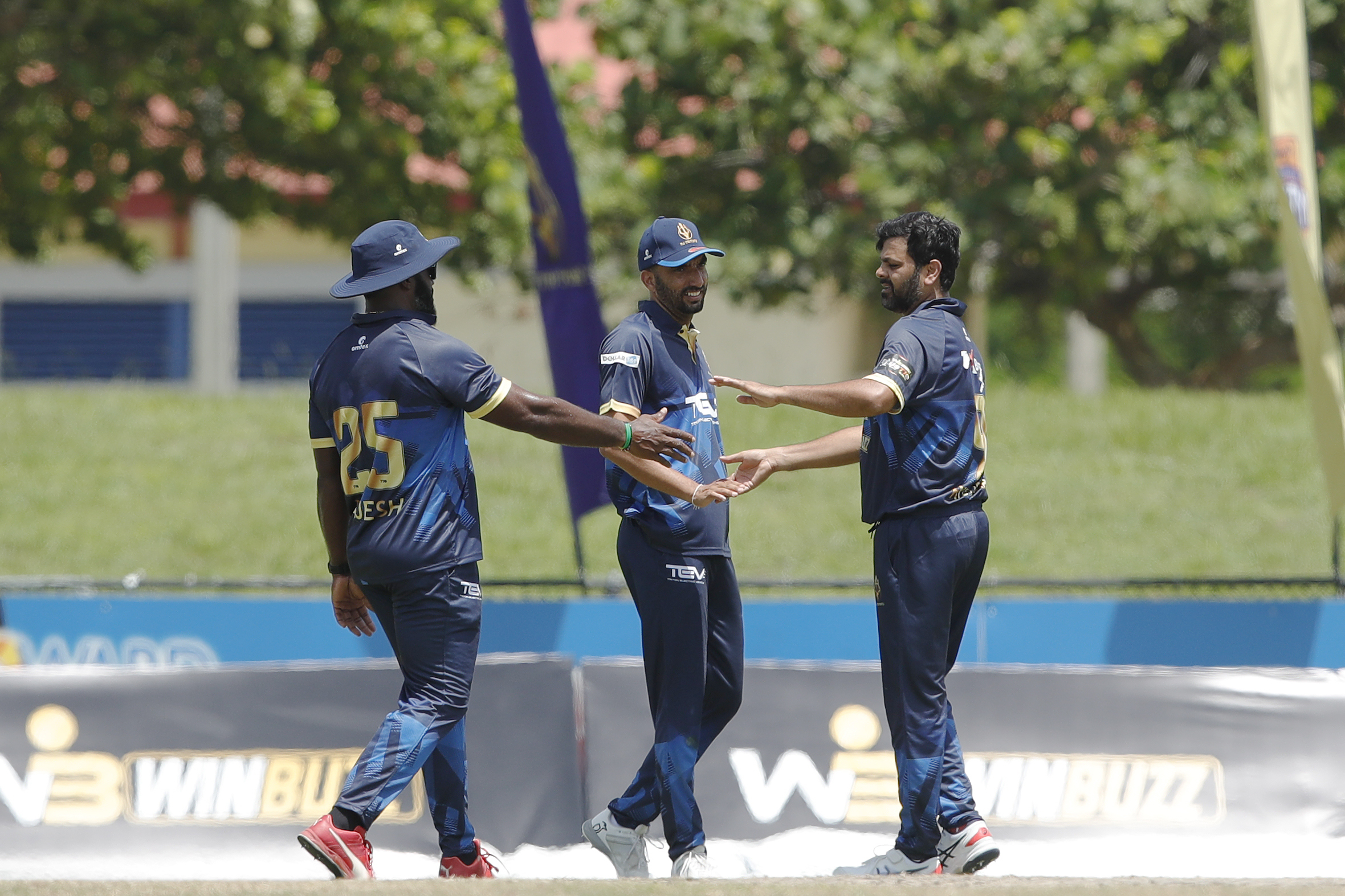 RP Singh of NJ Tritons  celebrating the wicket of Ben Dunk of Texas Chargers during match 11 of the US Masters T10 League between the Texas Chargers and the NJ Tritons at the Central Broward Park in Lauderhill, Florida on the 22nd August 2023 Photo by Saikat Das / ACEIMAGES for US Masters T10