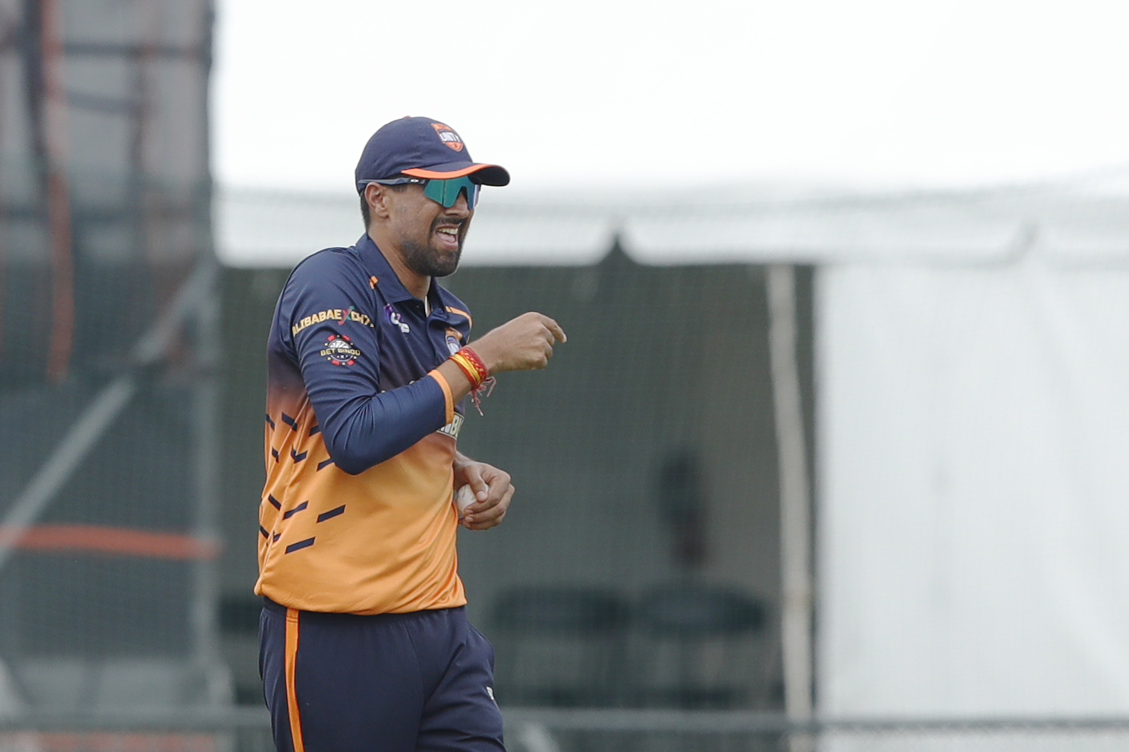 Rahul Sharma of Morrisville Unity celebrating the wicket during match 18 of the US Masters T10 League between the NJ Tritons and the Morrisville Unity at the Central Broward Park in Lauderhill, Florida on the 24th August 2023 Photo by Saikat Das / ACEIMAGES for US Masters T10