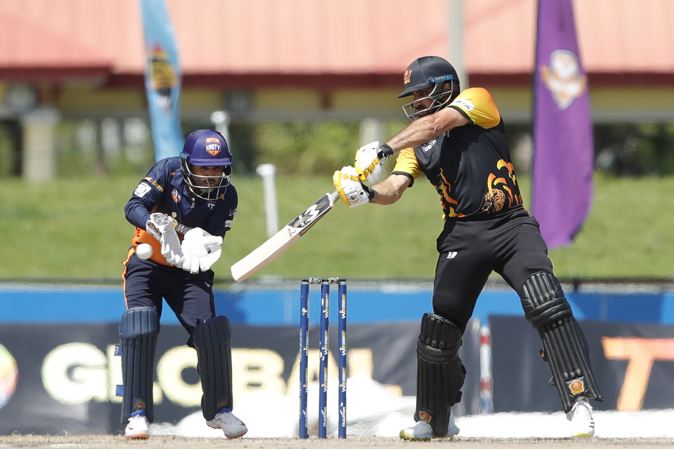 Misbah-ul-Haq (c) of New York Warriors batting during match 21 of the US Masters T10 League between the New York Warriors and the Morrisville Unity at the Central Broward Park in Lauderhill, Florida on the 25th August 2023 Photo by Saikat Das / ACEIMAGES for US Masters T10