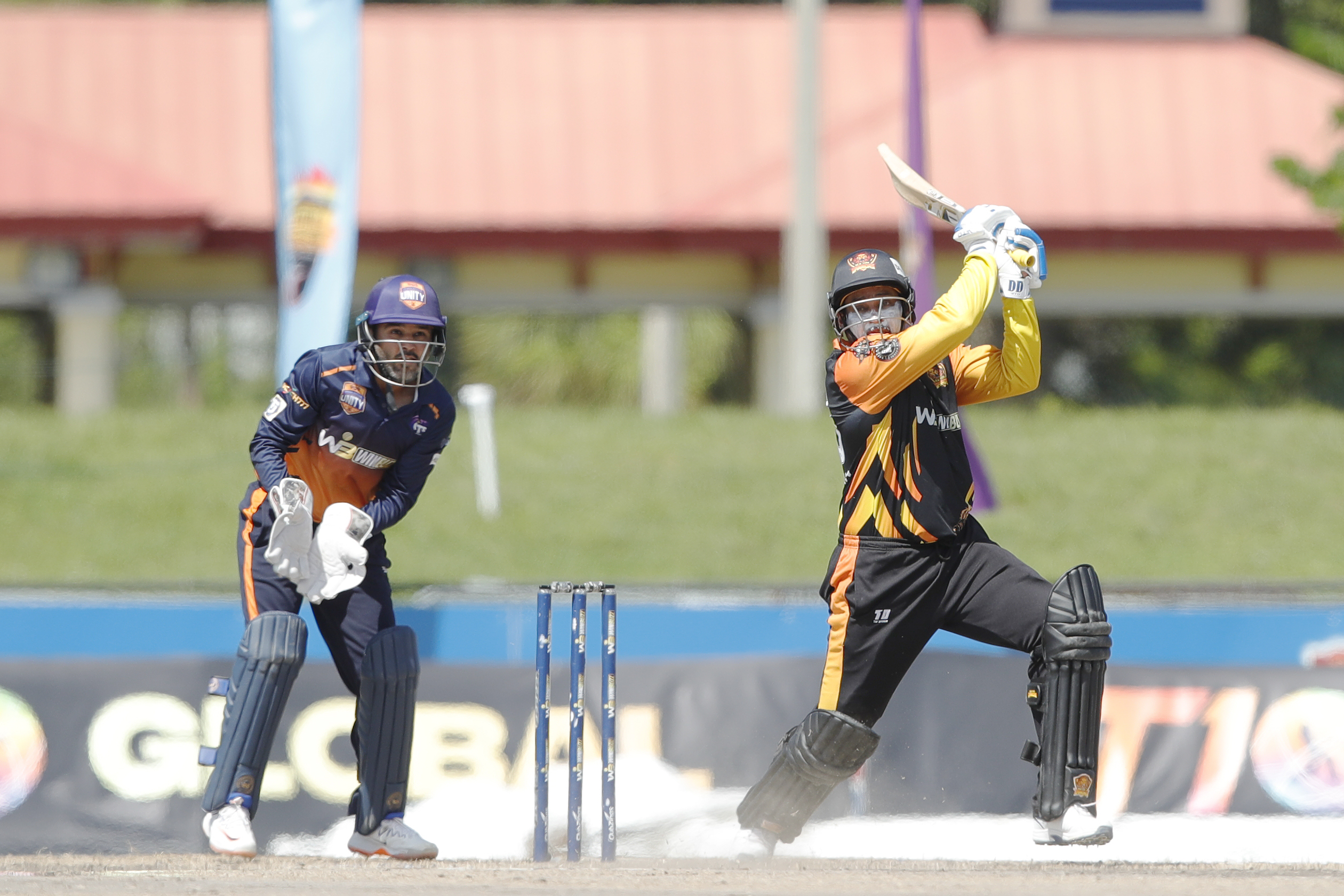 Tillakaratne Dilshan of New York Warriors hitting a over boundary during match 21 of the US Masters T10 League between the New York Warriors and the Morrisville Unity at the Central Broward Park in Lauderhill, Florida on the 25th August 2023 Photo by Saikat Das / ACEIMAGES for US Masters T10