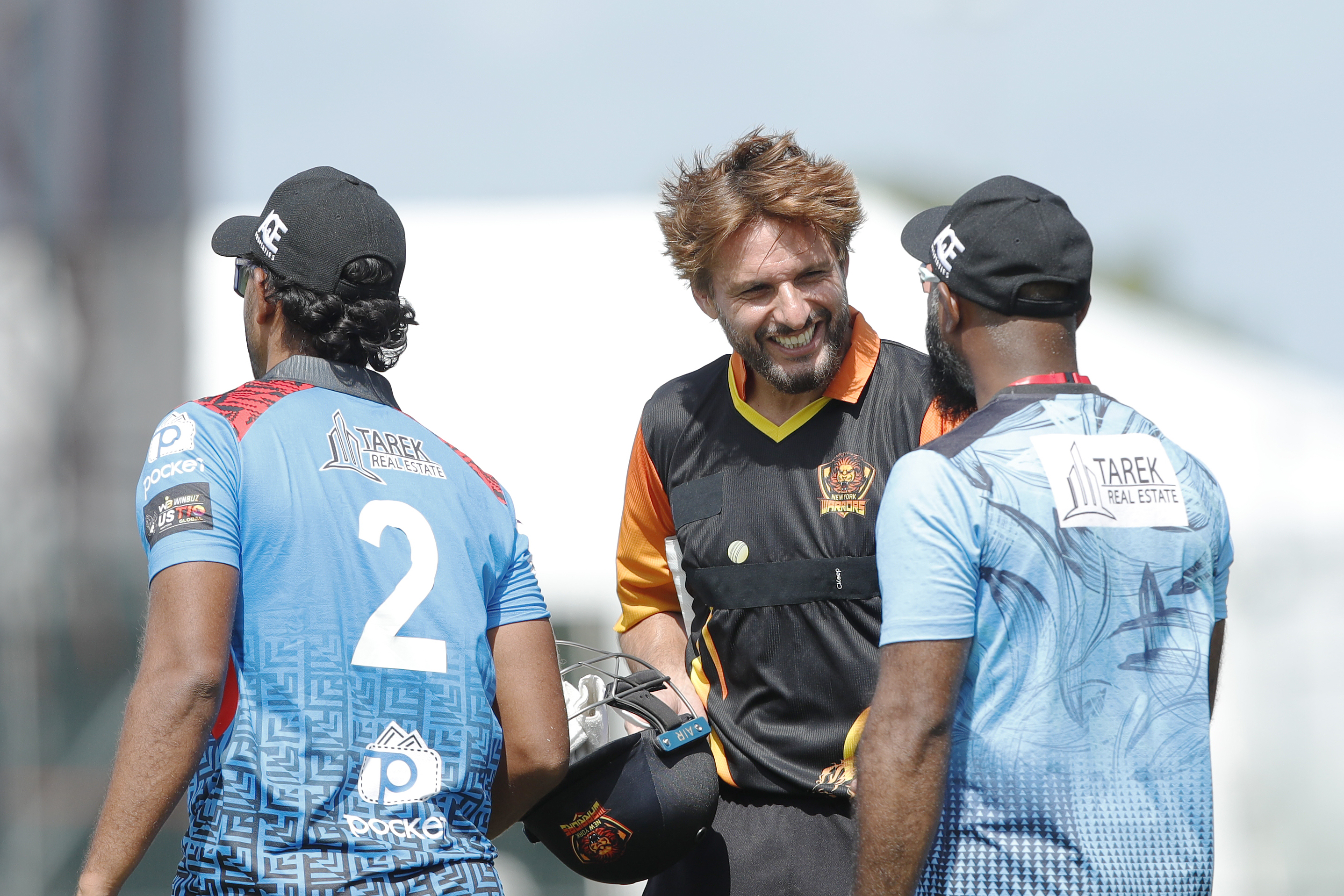 New York Warriors celebrating win during match 5 (rescheduled) of the US Masters T10 League between the Atlanta Riders and the New York Warriors at the Central Broward Park in Lauderhill, Florida on the 21st August 2023 Photo by Saikat Das / ACEIMAGES for US Masters T10