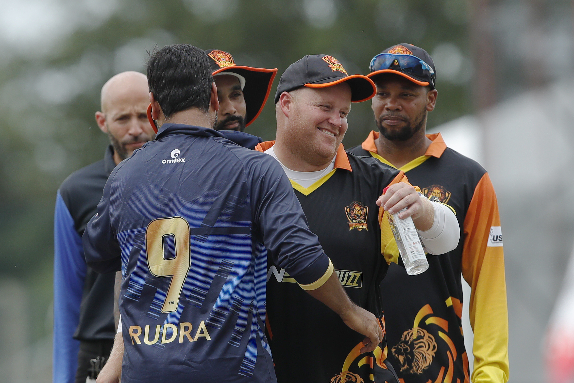 NJ Tritons celebrating win during match 9 of the US Masters T10 League between the NJ Tritons and theNew York Warriors at the Central Broward Park in Lauderhill, Florida on the 20 August 2023Photo by Saikat Das / ACEIMAGES for US Masters T10