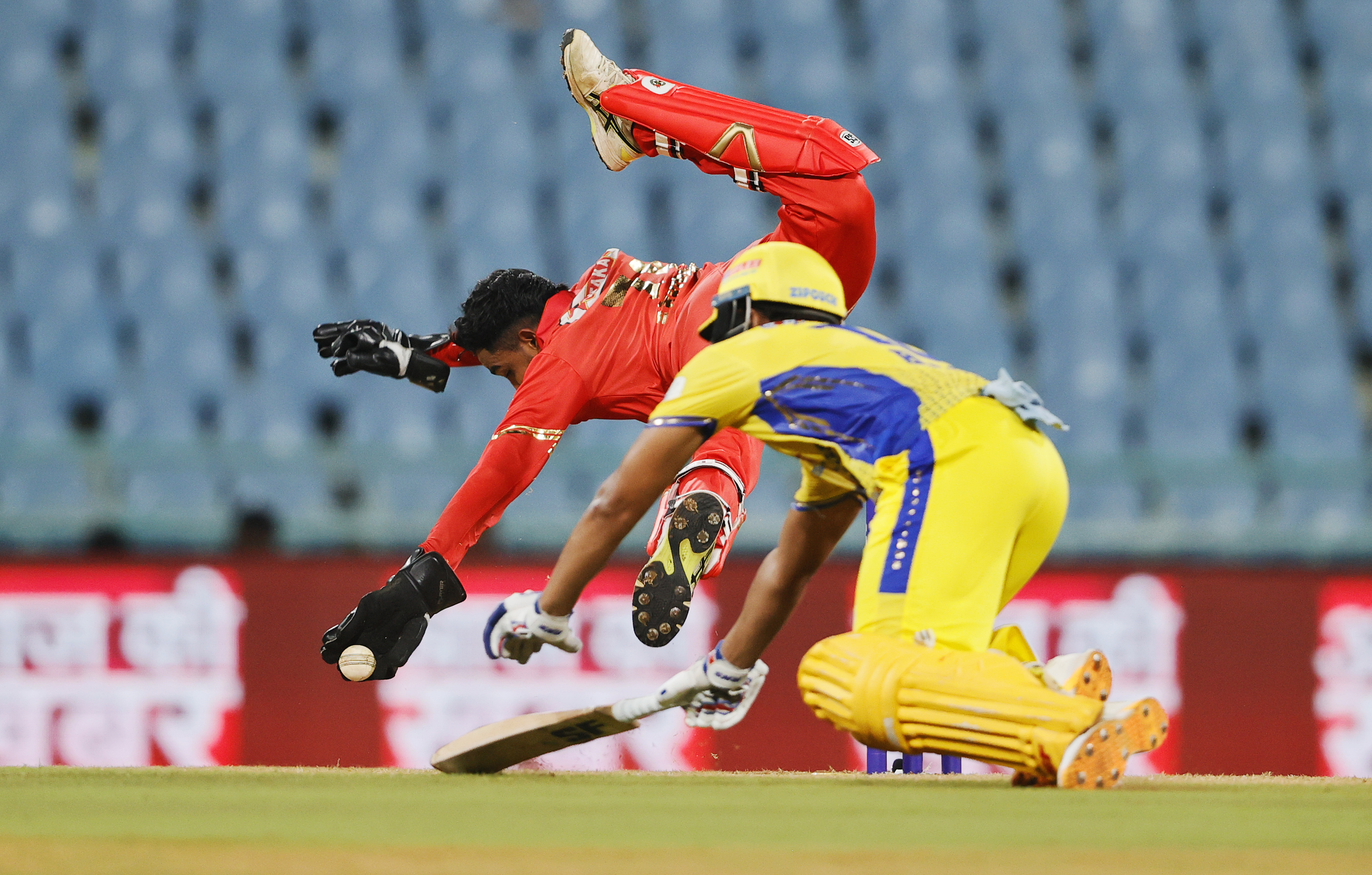 Bobby Yadav of Noida Kings and Shakti Verma of Kanpur Superstars during the UPT20 League Season 4 afternoon fixture on 15 August 2026 at Bharat Ratna Shri Atal Bihari Vajpayee Ekana Cricket Stadium, Lucknow, Uttar Pradesh, India, Noida Kings take on Kanpur Superstars in Match 2 as the tournament continues with high‑intensity T20 action.Photos by: s Saikat Das / aceimages.in for UPT20