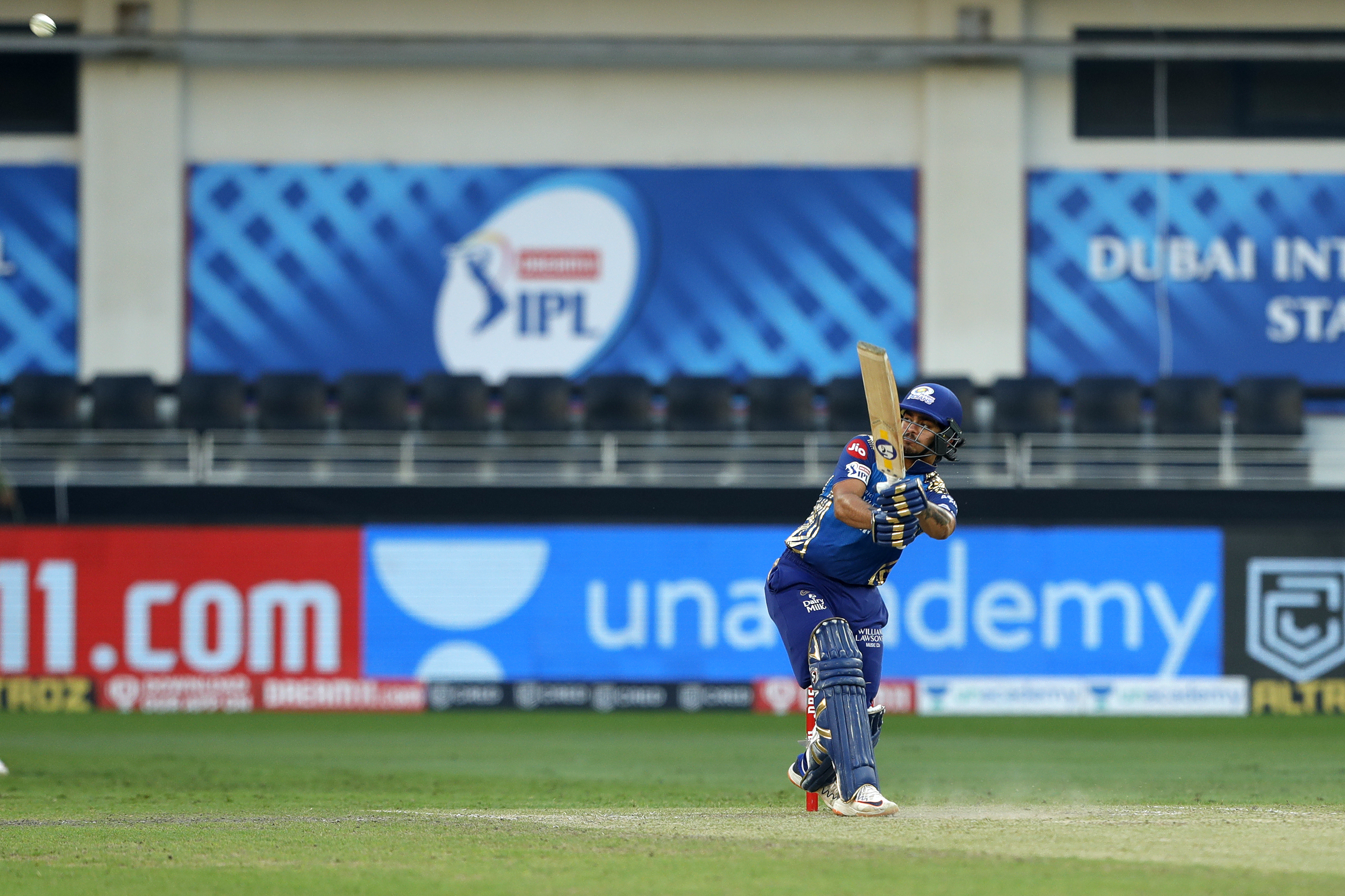 Ishan Kishan of Mumbai Indians hit the sixes during match 51 of season 13 of the Dream 11 Indian Premier League (IPL) between the Delhi Capitals and the Mumbai Indians held at the Dubai International Cricket Stadium, Dubai in the United Arab Emirates on the 31st October 2020.  Photo by: Saikat Das  / Sportzpics for BCCI