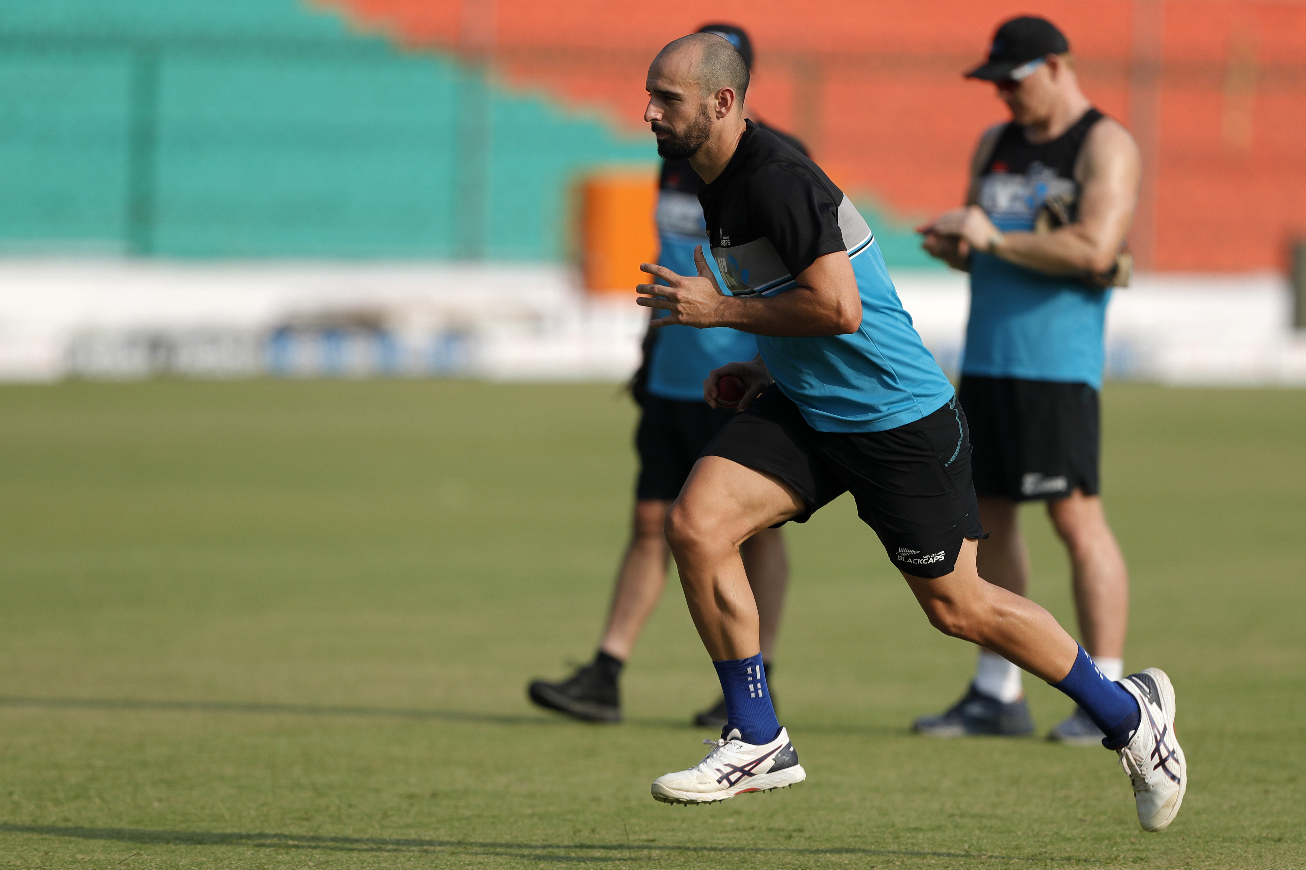 Daryl Mitchell of New Zealand  during the India team practice session held at the Green Park International Stadium in Kanpur on the 24th November 2021Photo by Saikat Das / Sportzpics for BCCI