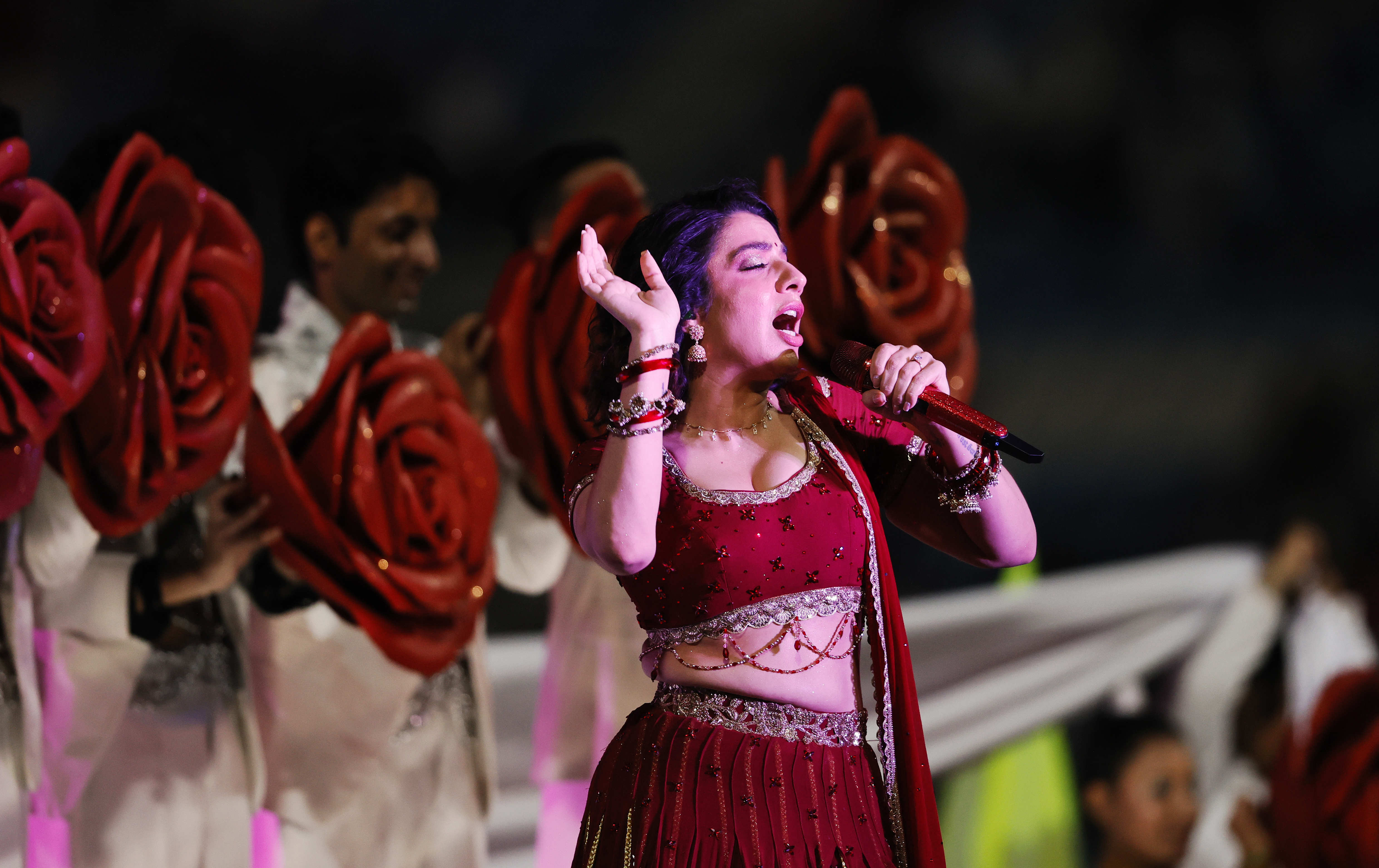Jasmine Sandlas performing during the UPT20 League Season 4 grand opening ceremony and live concert on 14 August 2026 at Bharat Ratna Shri Atal Bihari Vajpayee Ekana Cricket Stadium, Lucknow, Uttar Pradesh, India. Photos by: s Saikat Das / aceimages.in for UPT20