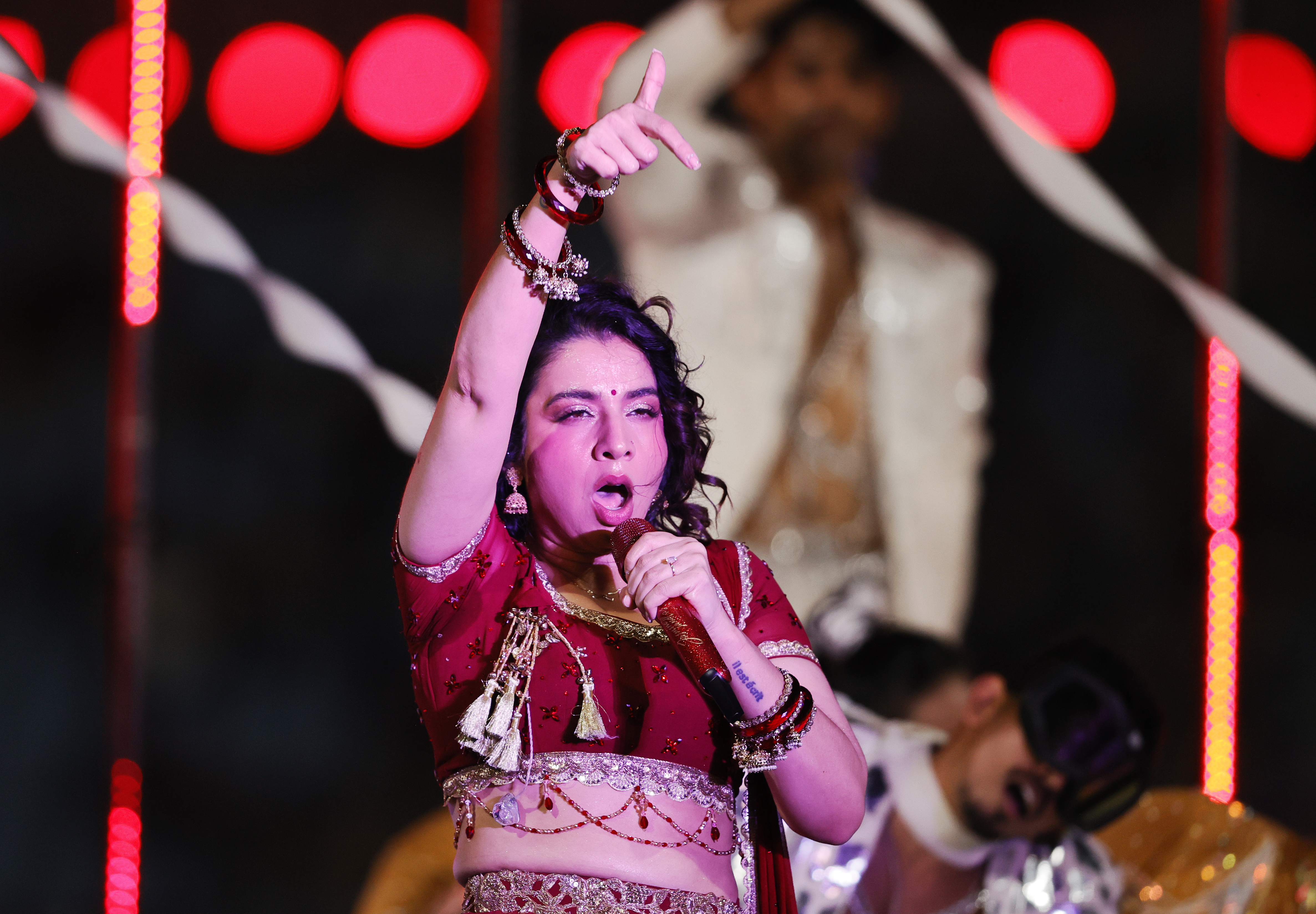 Jasmine Sandlas performing during the UPT20 League Season 4 grand opening ceremony and live concert on 14 August 2026 at Bharat Ratna Shri Atal Bihari Vajpayee Ekana Cricket Stadium, Lucknow, Uttar Pradesh, India. Photos by: s Saikat Das / aceimages.in for UPT20