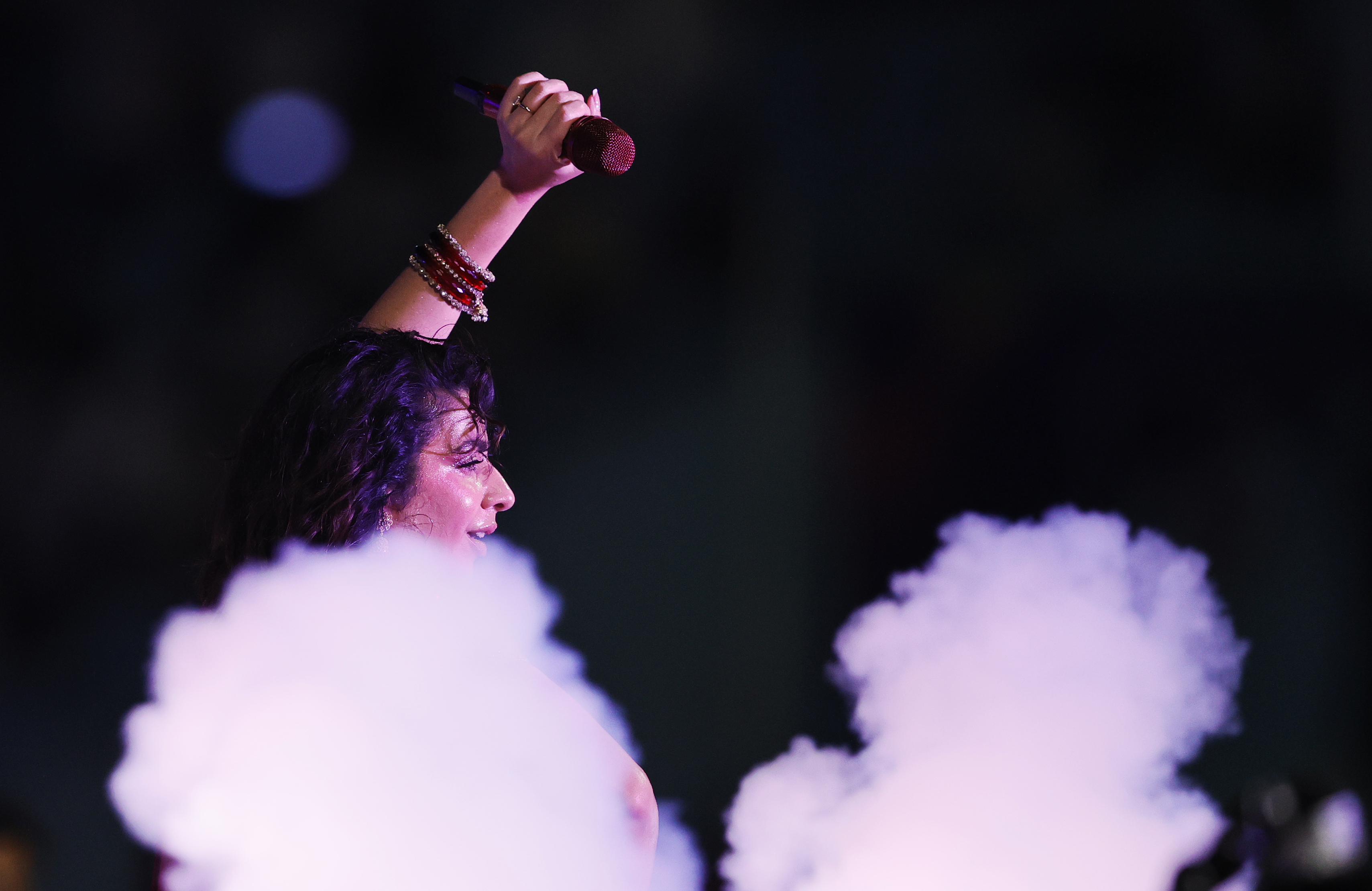 Jasmine Sandlas performing during the UPT20 League Season 4 grand opening ceremony and live concert on 14 August 2026 at Bharat Ratna Shri Atal Bihari Vajpayee Ekana Cricket Stadium, Lucknow, Uttar Pradesh, India. Photos by: s Saikat Das / aceimages.in for UPT20