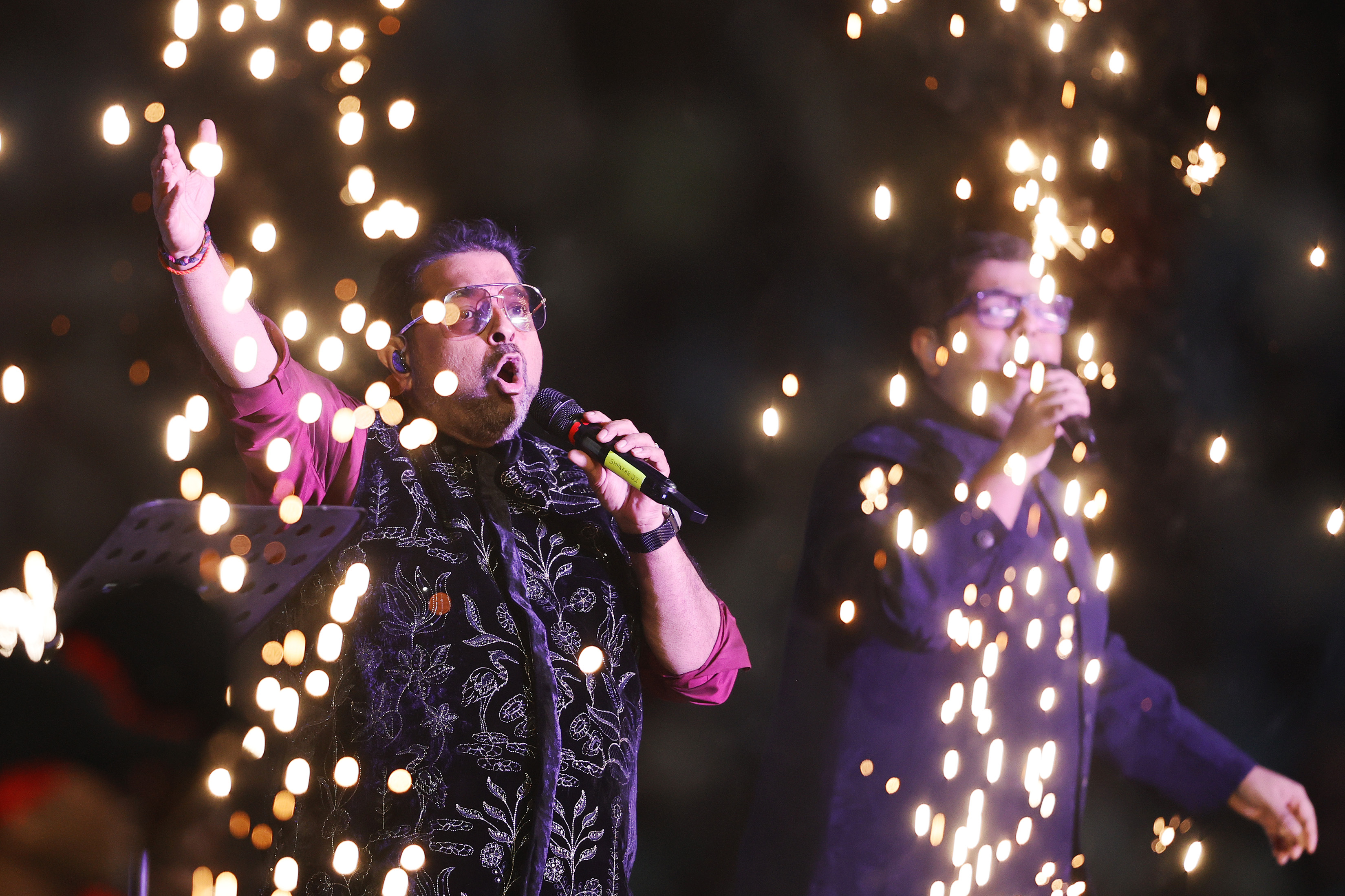 Shankar Mahadevan Performing along with Siddharth Mahadevan and Shivam Mahadevan  during the UPT20 League Season 4 grand opening ceremony and live concert on 14 August 2026 at Bharat Ratna Shri Atal Bihari Vajpayee Ekana Cricket Stadium, Lucknow, Uttar Pradesh, India. Photos by: s Saikat Das / aceimages.in for UPT20