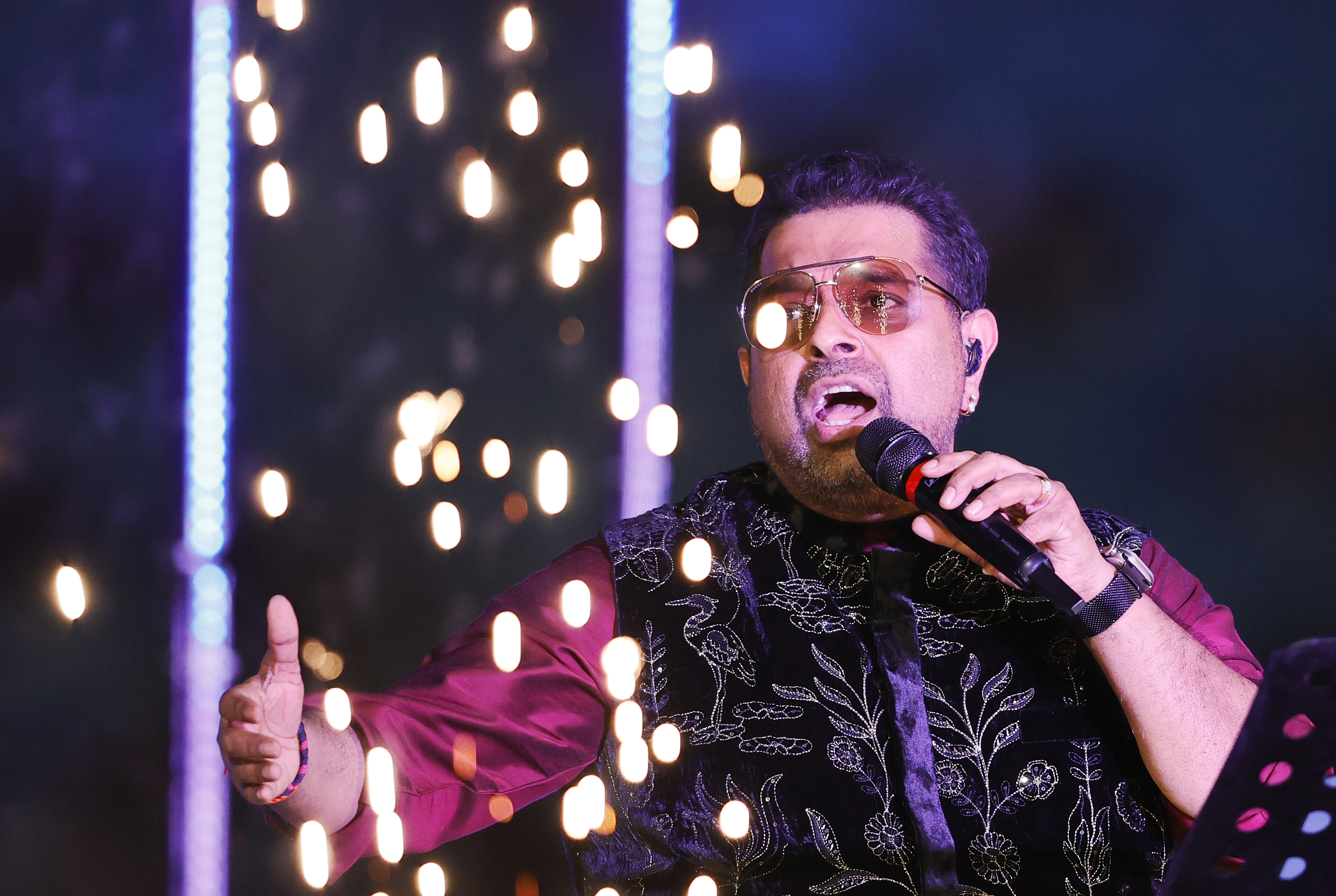 Shankar Mahadevan Performing along with Siddharth Mahadevan and Shivam Mahadevan  during the UPT20 League Season 4 grand opening ceremony and live concert on 14 August 2026 at Bharat Ratna Shri Atal Bihari Vajpayee Ekana Cricket Stadium, Lucknow, Uttar Pradesh, India. Photos by: s Saikat Das / aceimages.in for UPT20
