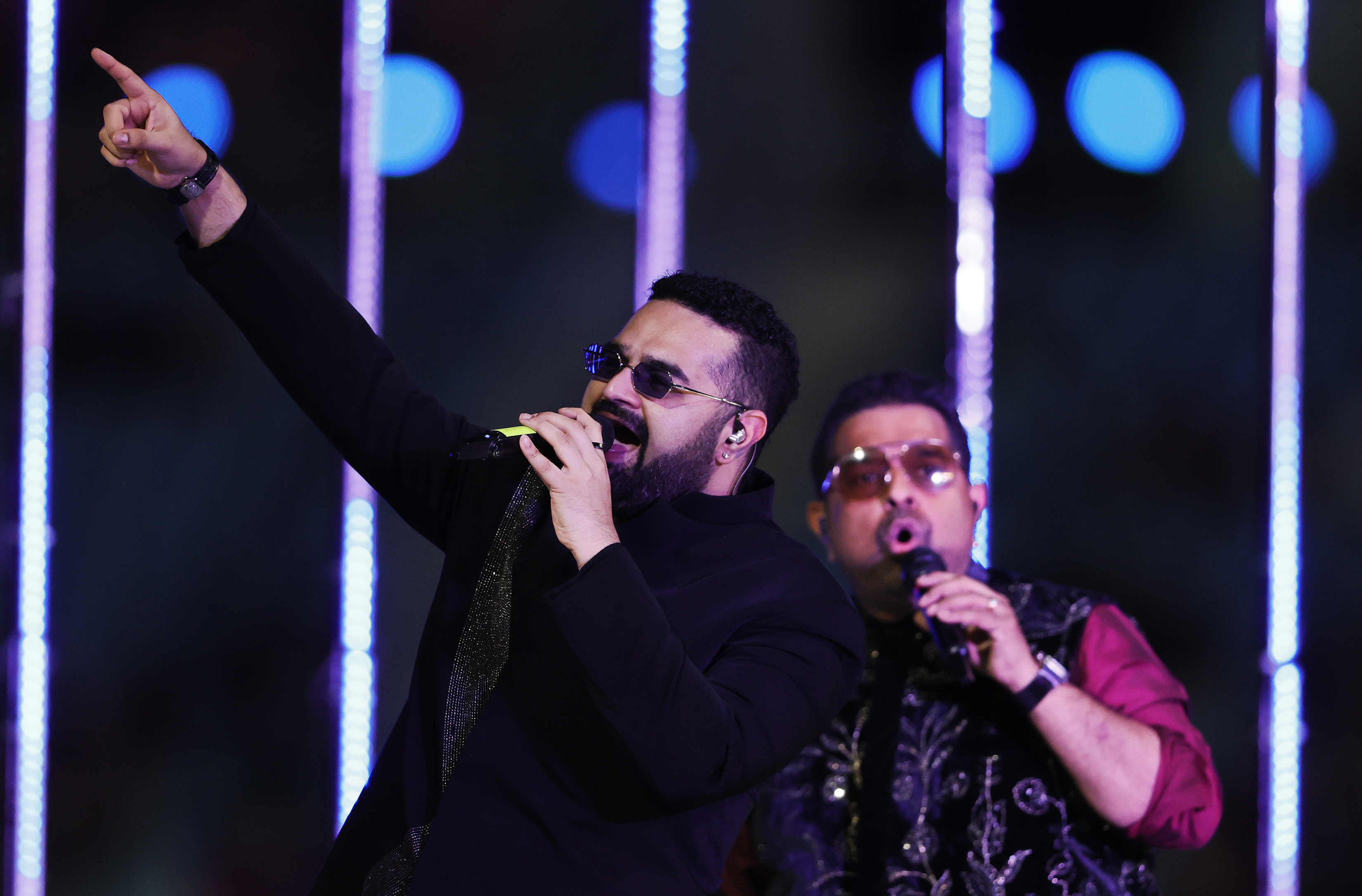 Shankar Mahadevan Performing along with Siddharth Mahadevan and Shivam Mahadevan  during the UPT20 League Season 4 grand opening ceremony and live concert on 14 August 2026 at Bharat Ratna Shri Atal Bihari Vajpayee Ekana Cricket Stadium, Lucknow, Uttar Pradesh, India. Photos by: s Saikat Das / aceimages.in for UPT20