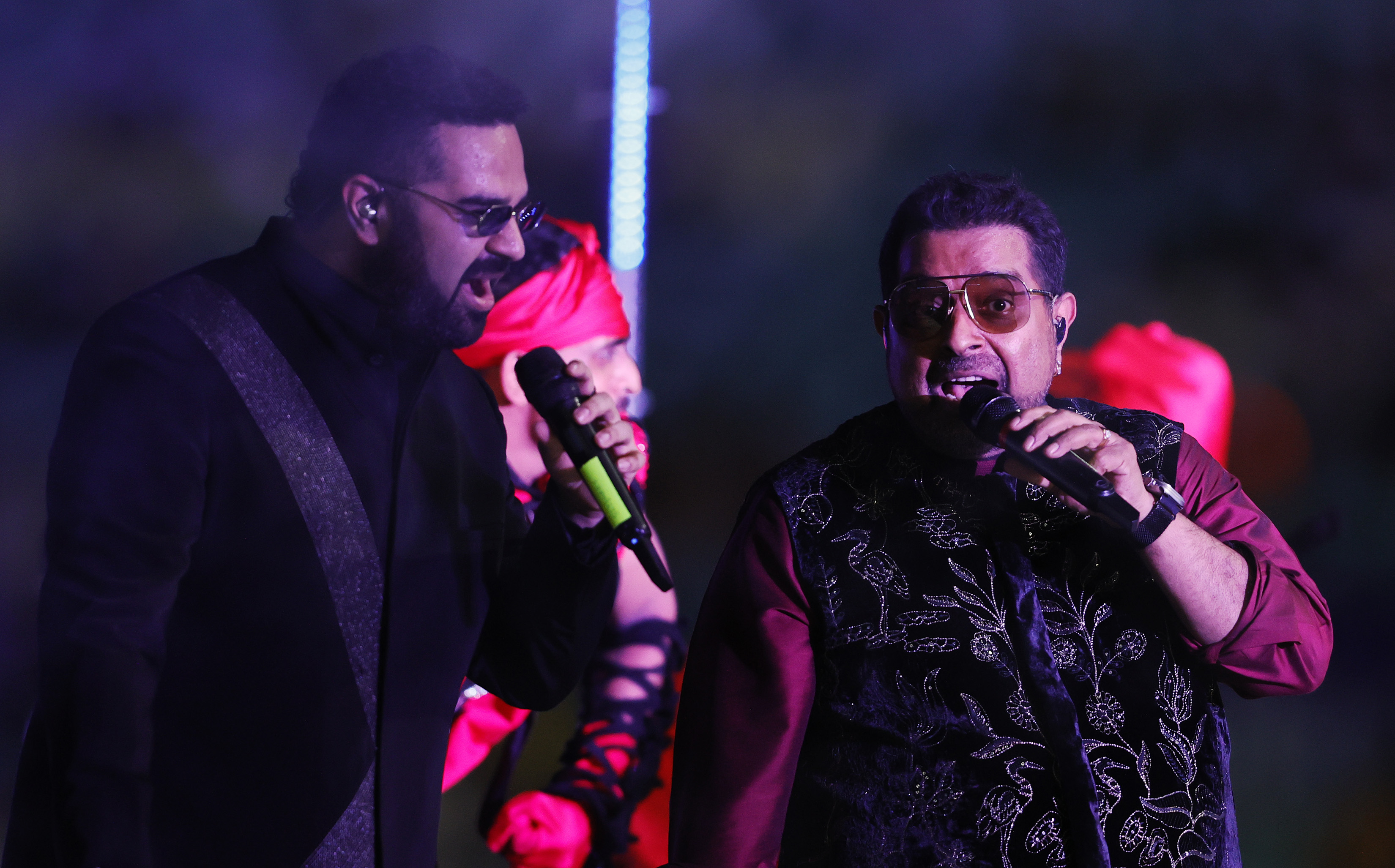 Shankar Mahadevan Performing along with Siddharth Mahadevan and Shivam Mahadevan  during the UPT20 League Season 4 grand opening ceremony and live concert on 14 August 2026 at Bharat Ratna Shri Atal Bihari Vajpayee Ekana Cricket Stadium, Lucknow, Uttar Pradesh, India. Photos by: s Saikat Das / aceimages.in for UPT20
