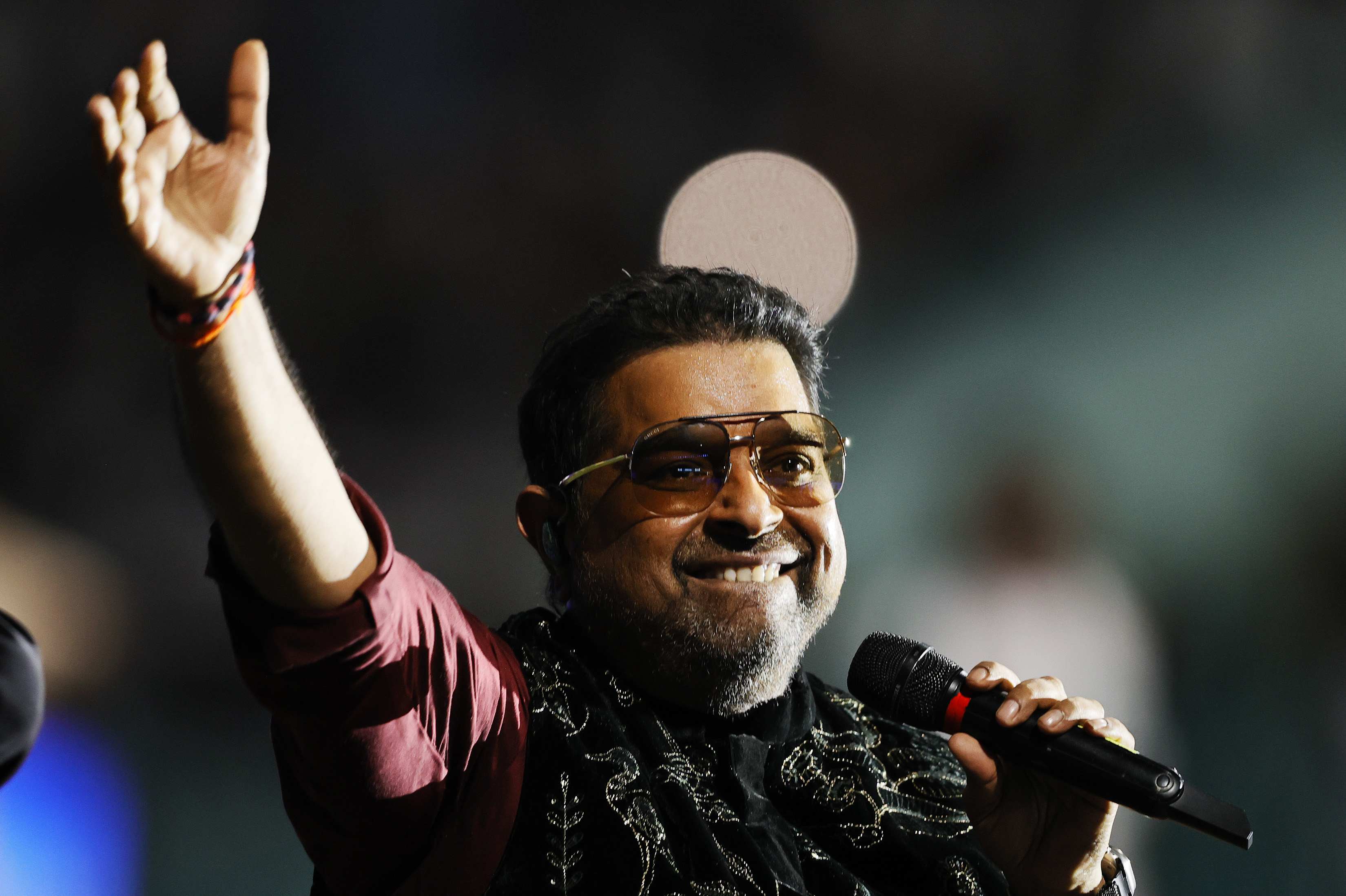 Shankar Mahadevan Performing along with Siddharth Mahadevan and Shivam Mahadevan  during the UPT20 League Season 4 grand opening ceremony and live concert on 14 August 2026 at Bharat Ratna Shri Atal Bihari Vajpayee Ekana Cricket Stadium, Lucknow, Uttar Pradesh, India. Photos by: s Saikat Das / aceimages.in for UPT20