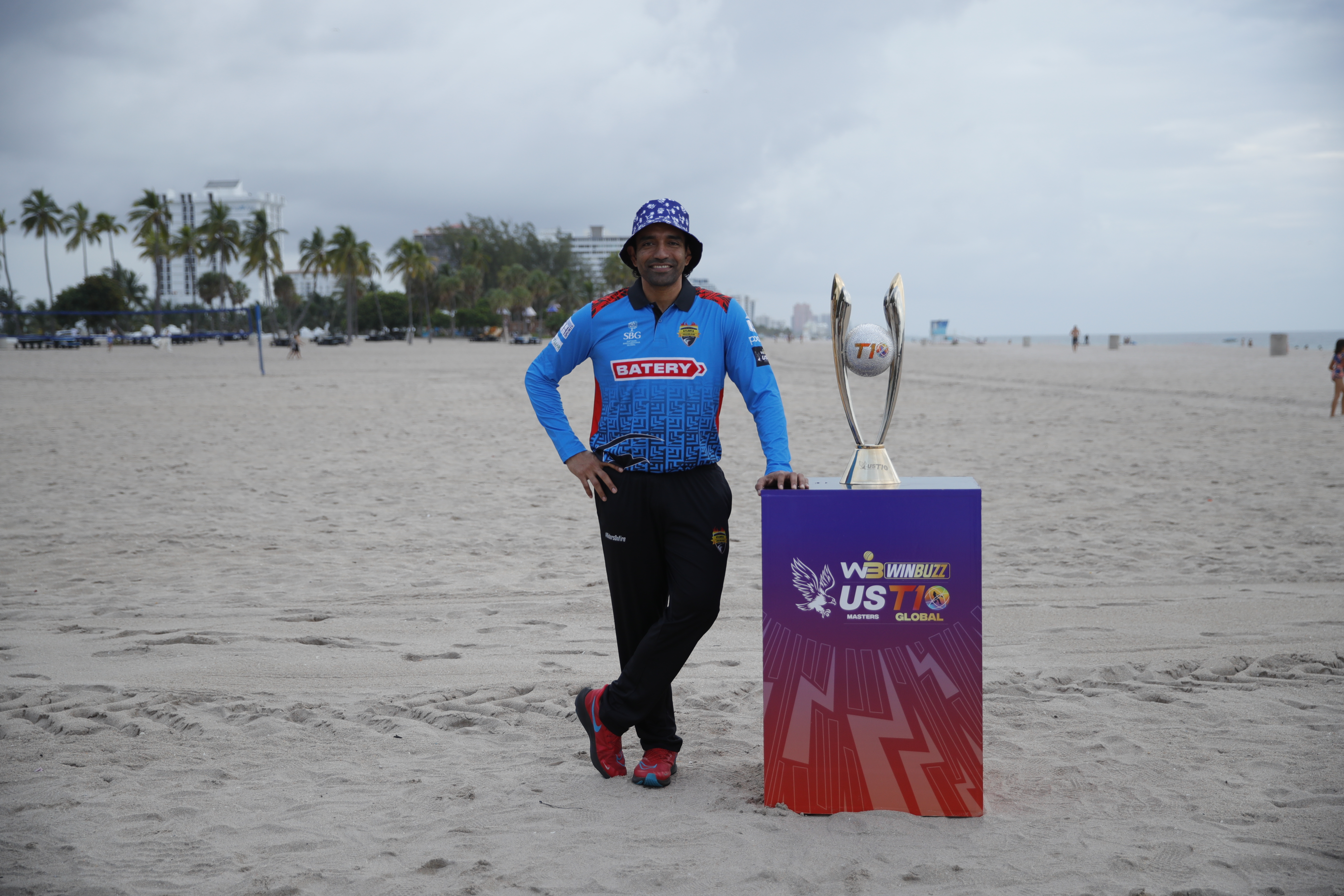 during captains meet and greet at Fort Lauderdale Beach with trophy, Florida on the 18 August 2023Photo by Saikat Das / ACEIMAGES for US Masters T10