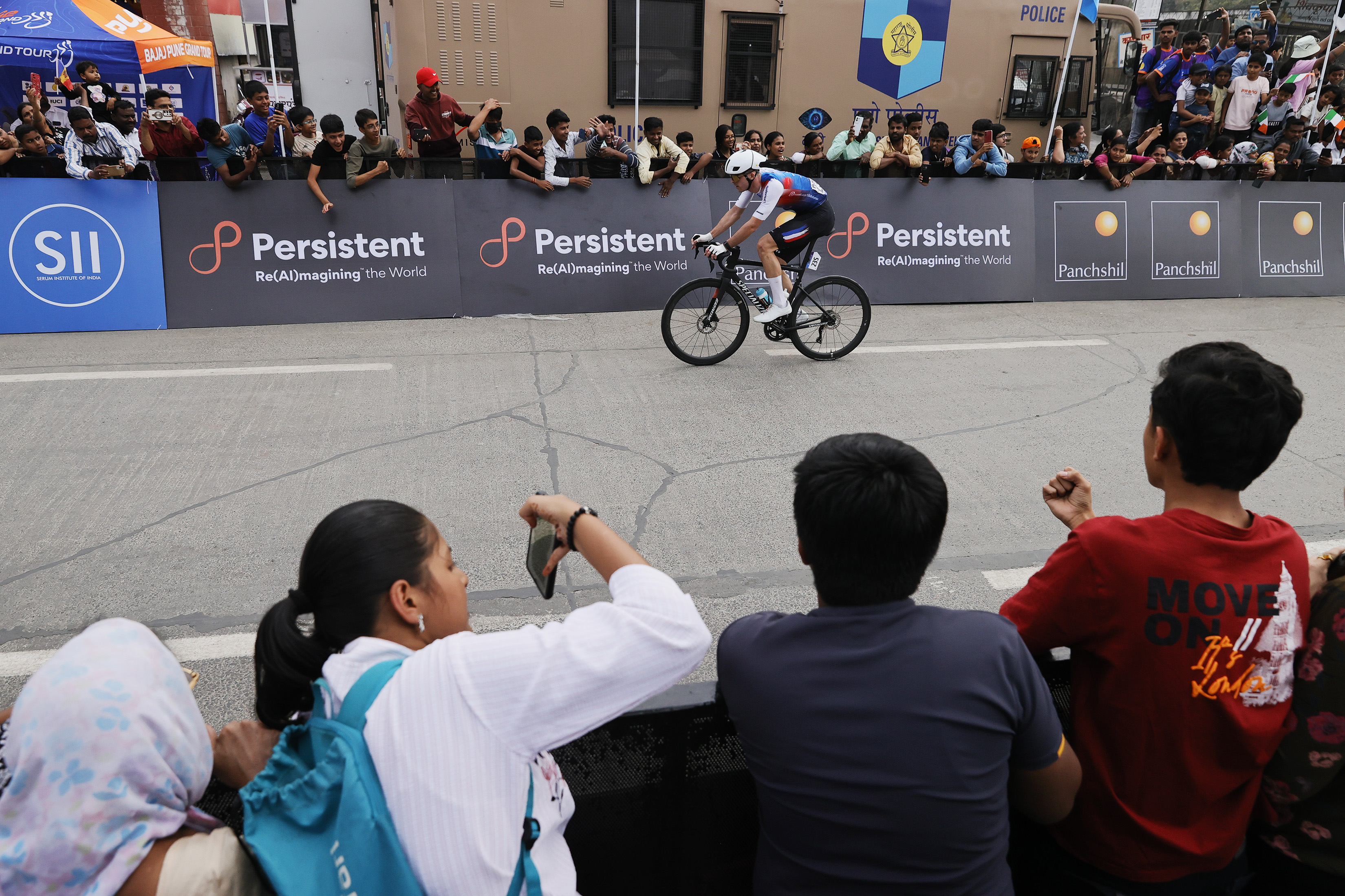 Riders zoom past the country side during stage two of the Bajaj Pune Grand Tour 2026 held in the City of Pune on the 21st January 2026.  The Pune Grand Tour marks India’s first entry into the global professional cycling calendar.   Owing to its UCI classification the PGT2026 will offer riders the opportunity to earn valuable ranking points that count toward qualification for the LA 2028 Summer Olympics.Photo by s Saikat Das /Sportzpics / PGT 2026