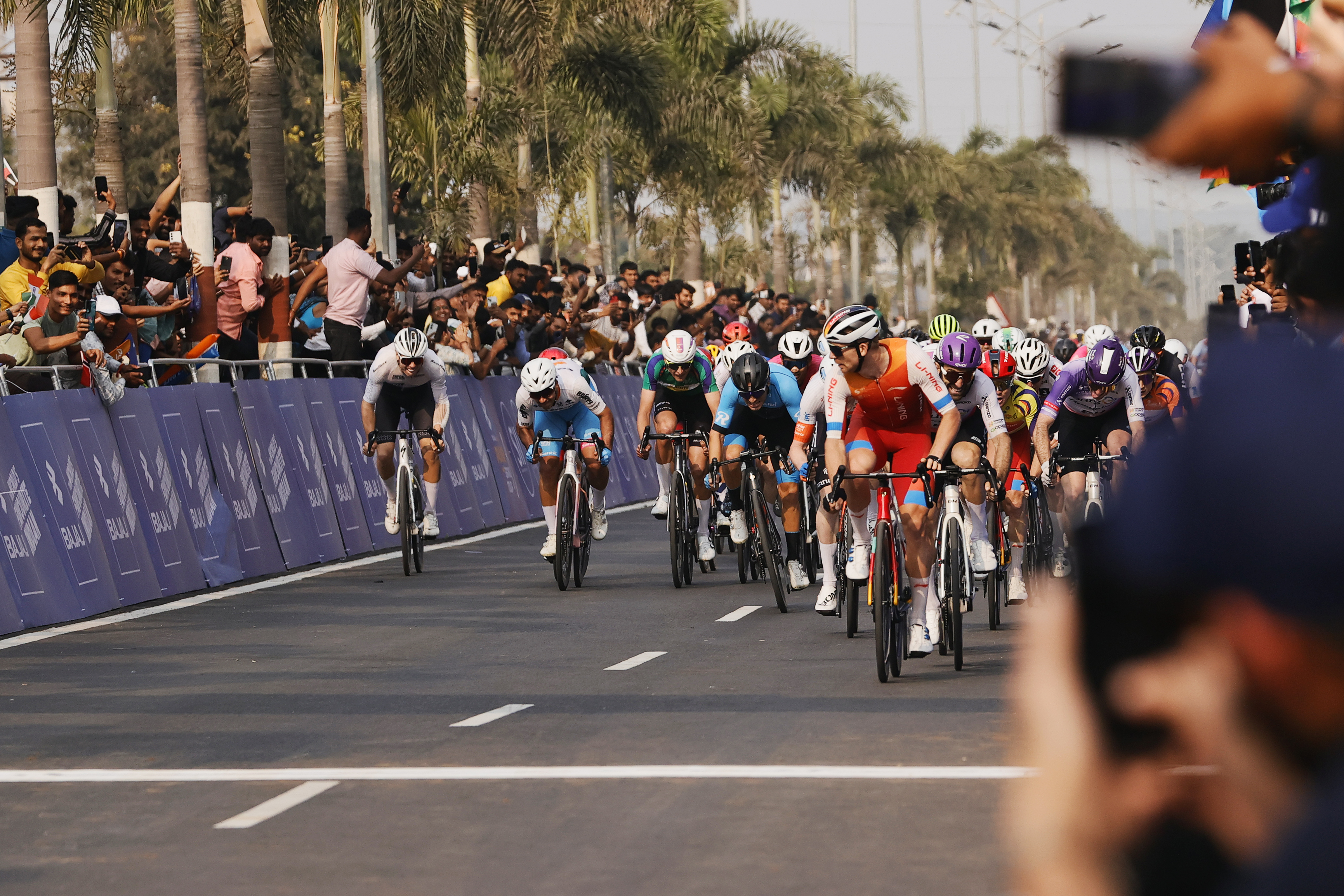 Cameron Scott finished first during stage three of the Bajaj Pune Grand Tour 2026 held in the City of Pune on the 22nd January 2026.  The Pune Grand Tour marks India’s first entry into the global professional cycling calendar.   Owing to its UCI classification the PGT2026 will offer riders the opportunity to earn valuable ranking points that count toward qualification for the LA 2028 Summer Olympics.Photo by Saikat Das /Sportzpics / PGT 2026