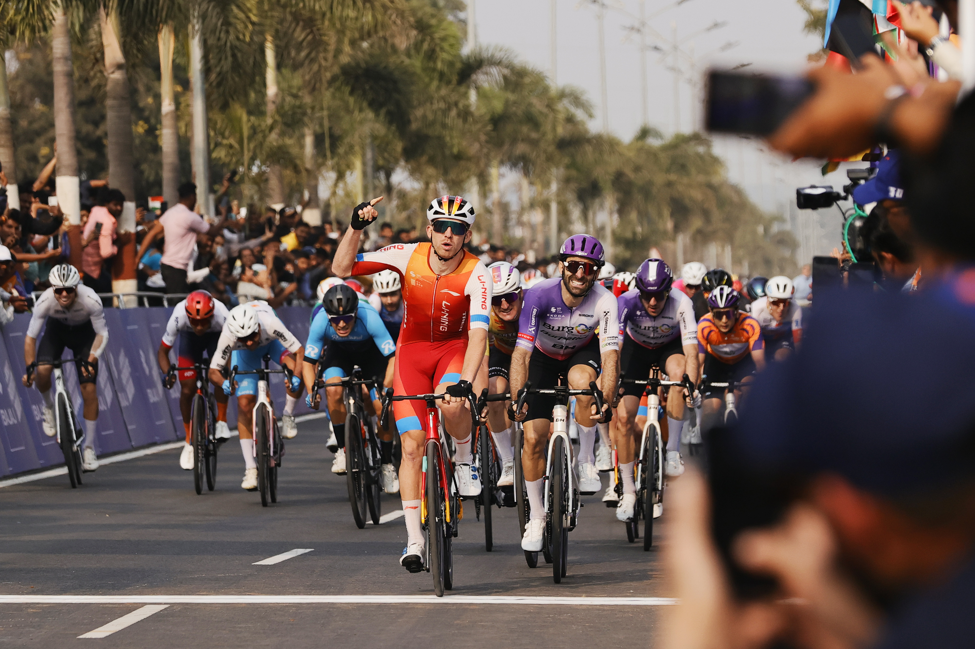 Cameron Scott finished first during stage three of the Bajaj Pune Grand Tour 2026 held in the City of Pune on the 22nd January 2026.  The Pune Grand Tour marks India’s first entry into the global professional cycling calendar.   Owing to its UCI classification the PGT2026 will offer riders the opportunity to earn valuable ranking points that count toward qualification for the LA 2028 Summer Olympics.Photo by Saikat Das /Sportzpics / PGT 2026