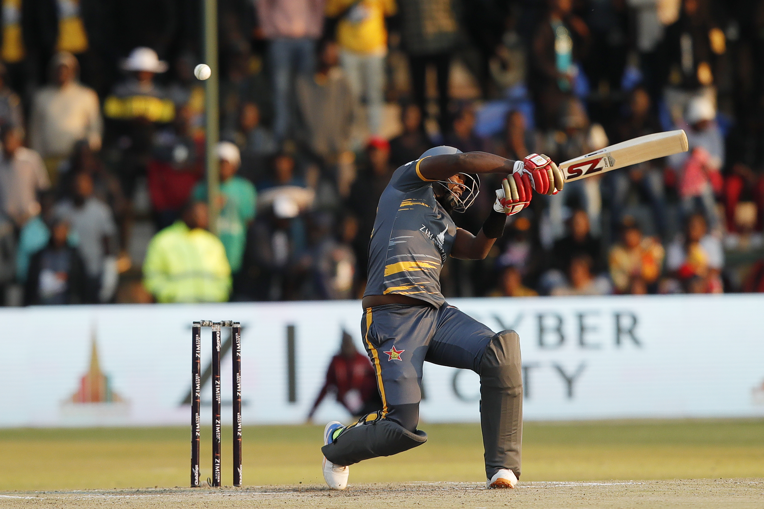 Luke Jonwe of Harare Hurricanes batting during match 1 of the Zim Afro T10 League between the HARARE HURRICANES and the BULAWAYO BRAVES held at the Harare Sports Club in the Zimbabwe on the 21st July 2023Photo by Saikat Das / ACEIMAGES for Zim Afro T10