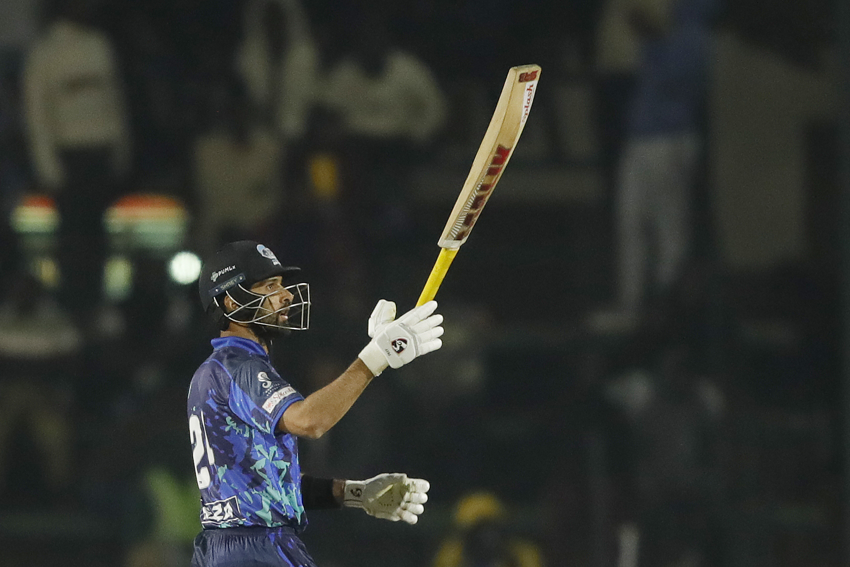 Sikander Raza (c) of Bulawayo Braves celebrating his half century during match 12 of the Zim Afro T10 League between the Bulawayo Braves and the Harare Hurricanes at the Harare Sports Club in the Zimbabwe on the 24th July 2023Photo by Saikat Das / ACEIMAGES for Zim Afro T10