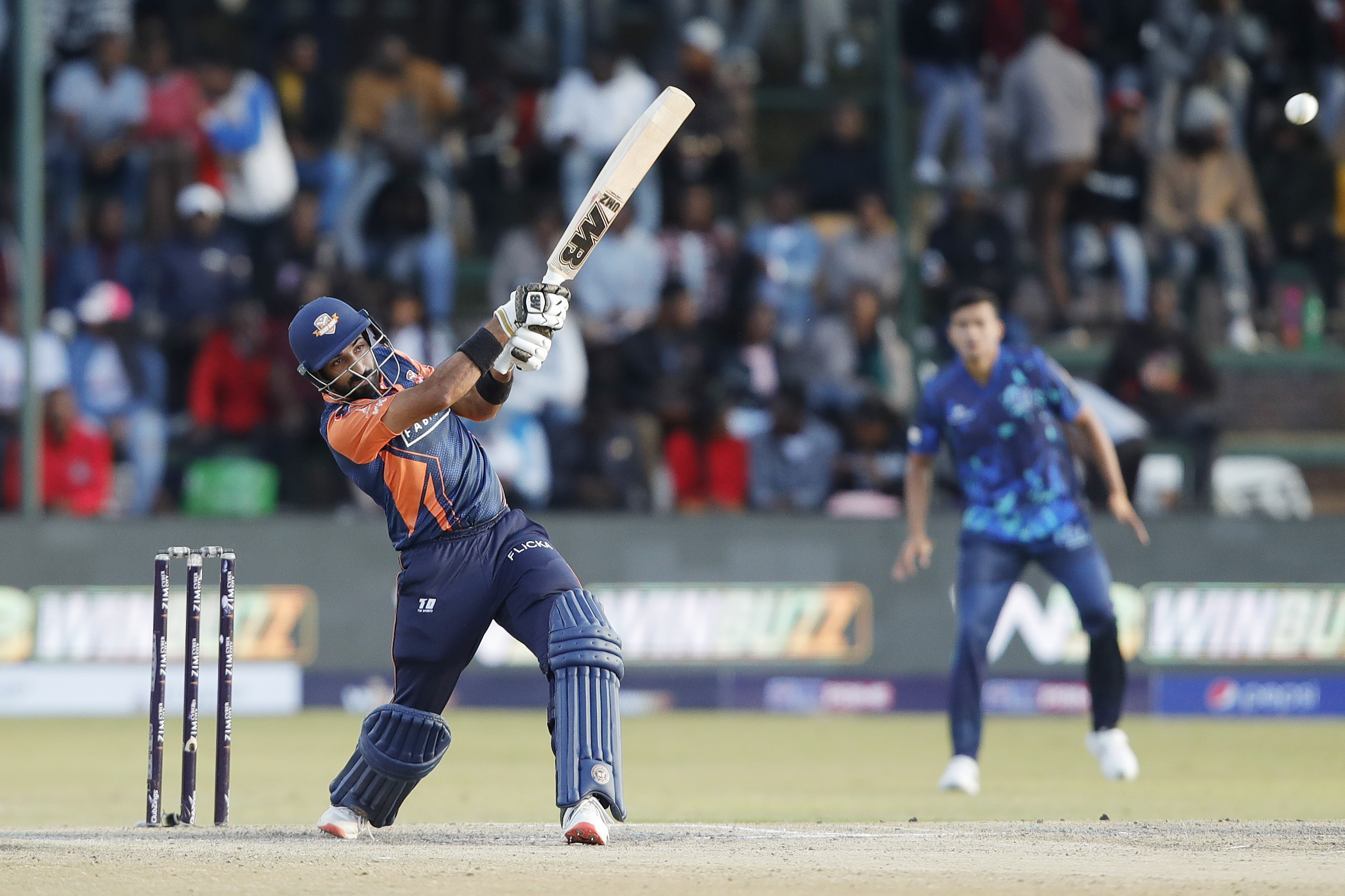 Karim Janat of Cape Town Samp Army batting during match 16 of the Zim Afro T10 League between the Cape Town Samp Army and the Bulawayo Braves at the Harare Sports Club in the Zimbabwe on the 26th July 2023Photo by Saikat Das / ACEIMAGES for Zim Afro T10