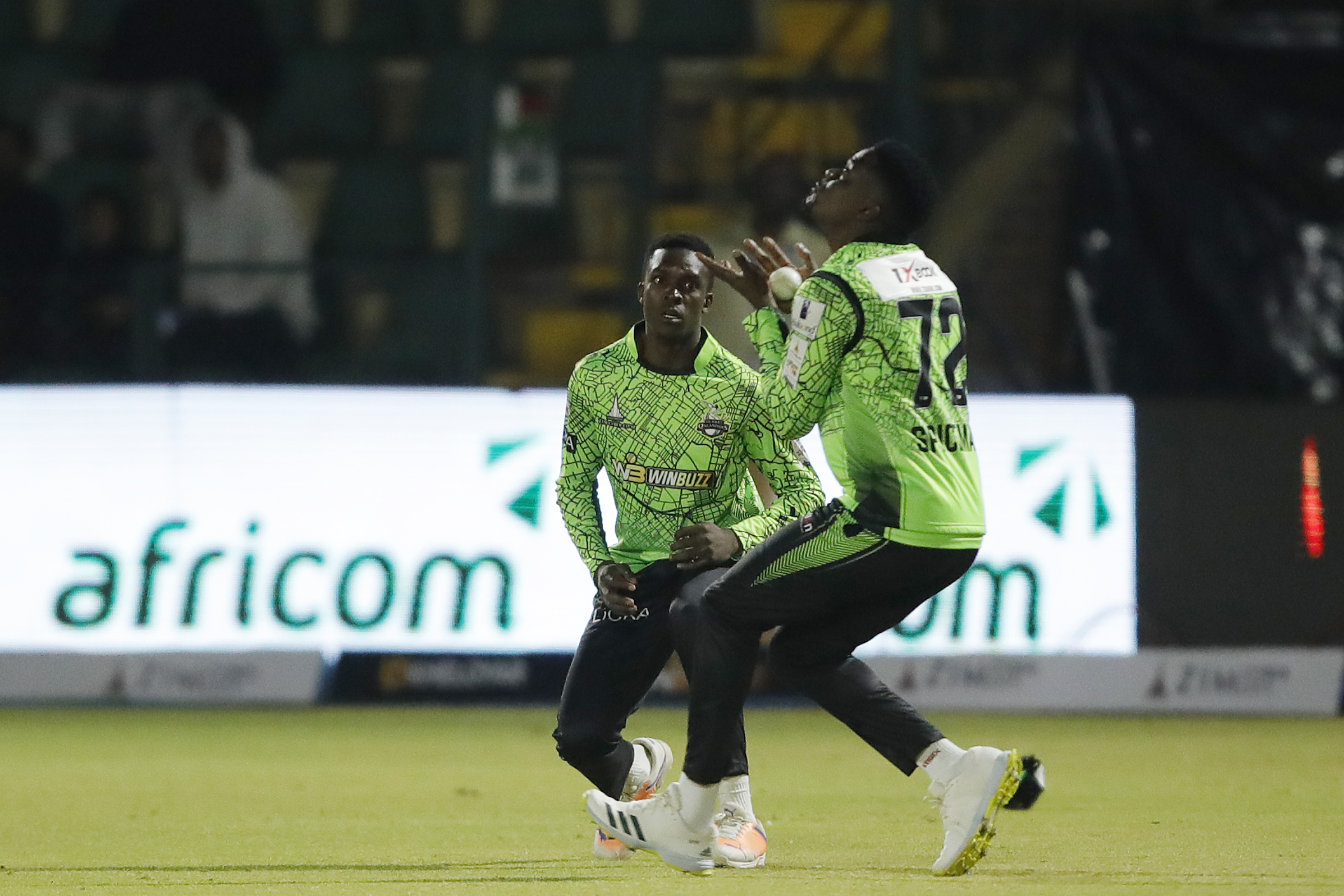 Andre Fleture of Durban Qalandars dropping a catch during match 19 of the Zim Afro T10 League between the Durban Qalandars and the Bulawayo Braves at the Harare Sports Club in the Zimbabwe on the 27th July 2023Photo by Saikat Das / ACEIMAGES for Zim Afro T10