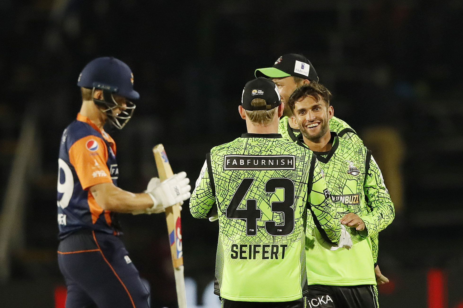 Azmatullah Omerzai of Durban Qalandars celebrating the wicket during match 2 of the Zim Afro T10 League between the Durban Qalandars and the CapeTown Samp Army held at the Harare Sports Club in the Zimbabwe on the 21st July 2023Photo by Saikat Das / ACEIMAGES for Zim Afro T10