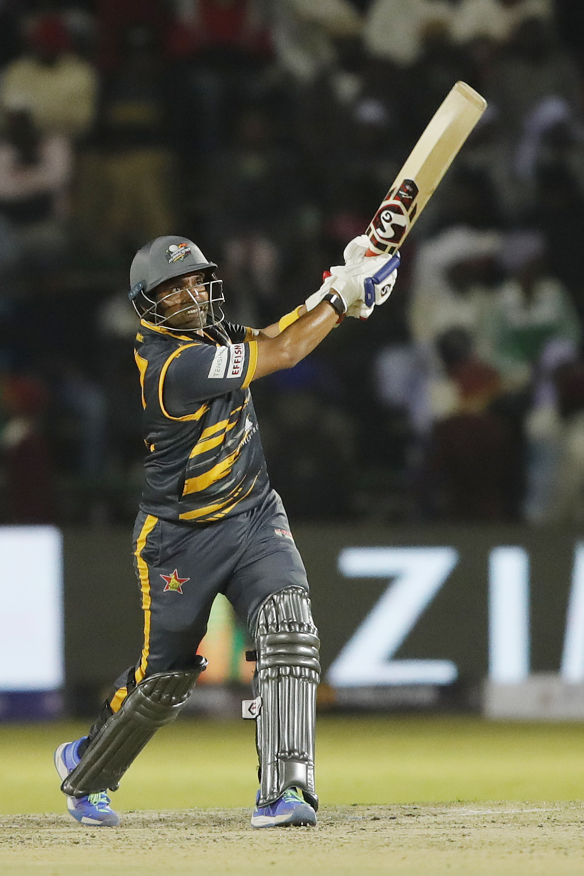 Robin Uthappa of Harare Hurricanes hitting a over boundary during match 22 Eliminator of the Zim Afro T10 League between the Cape Town Samp Army  and the Harare Hurricanes at the Harare Sports Club in the Zimbabwe on the 28th July 2023Photo by Saikat Das / ACEIMAGES for Zim Afro T10