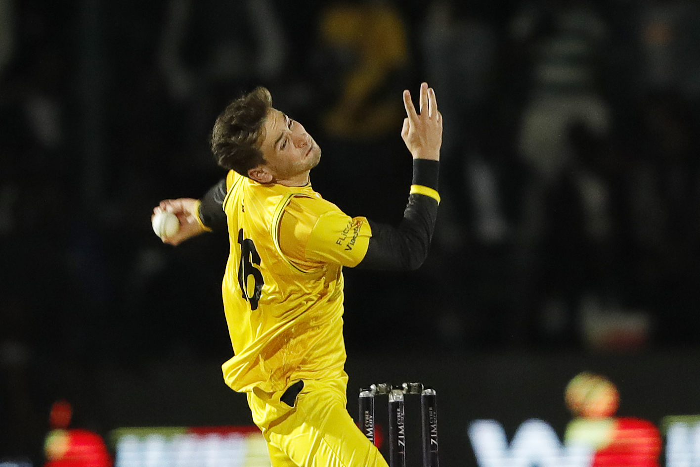 Noor Ahmad of Johannesburg Buffaloes bowling during match 5 of the Zim Afro T10 League between the Durban Qalandars and the Johannesburg Buffaloes held at the Harare Sports Club in the Zimbabwe on the 22nd July 2023Photo by Saikat Das / ACEIMAGES for Zim Afro T10
