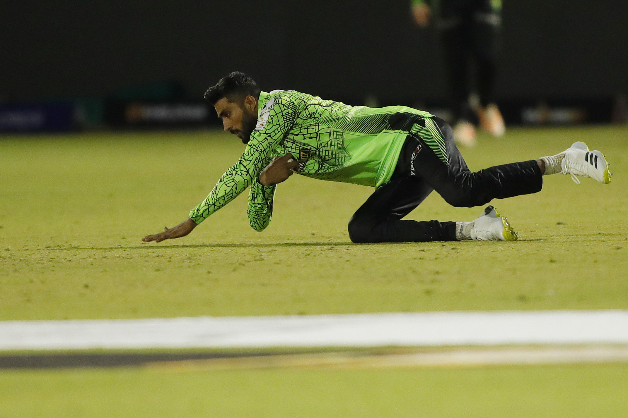 Mirza Tahir Baig of Durban Qalandars taking a catch of Ashton Turner of Bulawayo Braves during match 9 of the Zim Afro T10 League between the Bulawayo Braves and the Durban Qalandars held at the Harare Sports Club in the Zimbabwe on the 23rd July 2023Photo by Saikat Das / ACEIMAGES for Zim Afro T10
