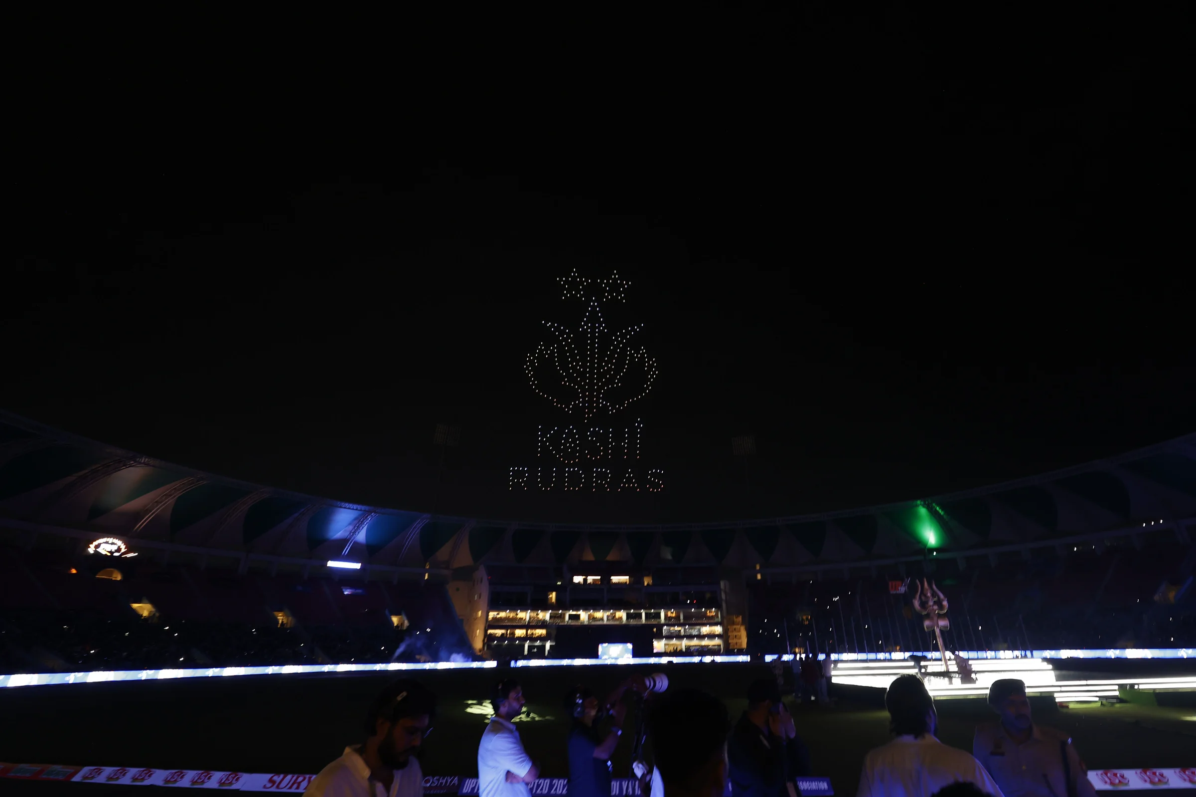 Drone show during the UPT20 League Season 4 grand opening ceremony and live concert on 14 August 2026 at Bharat Ratna Shri Atal Bihari Vajpayee Ekana Cricket Stadium, Lucknow, Uttar Pradesh, India. Photos by: Tamal Das / aceimages.in for UPT20