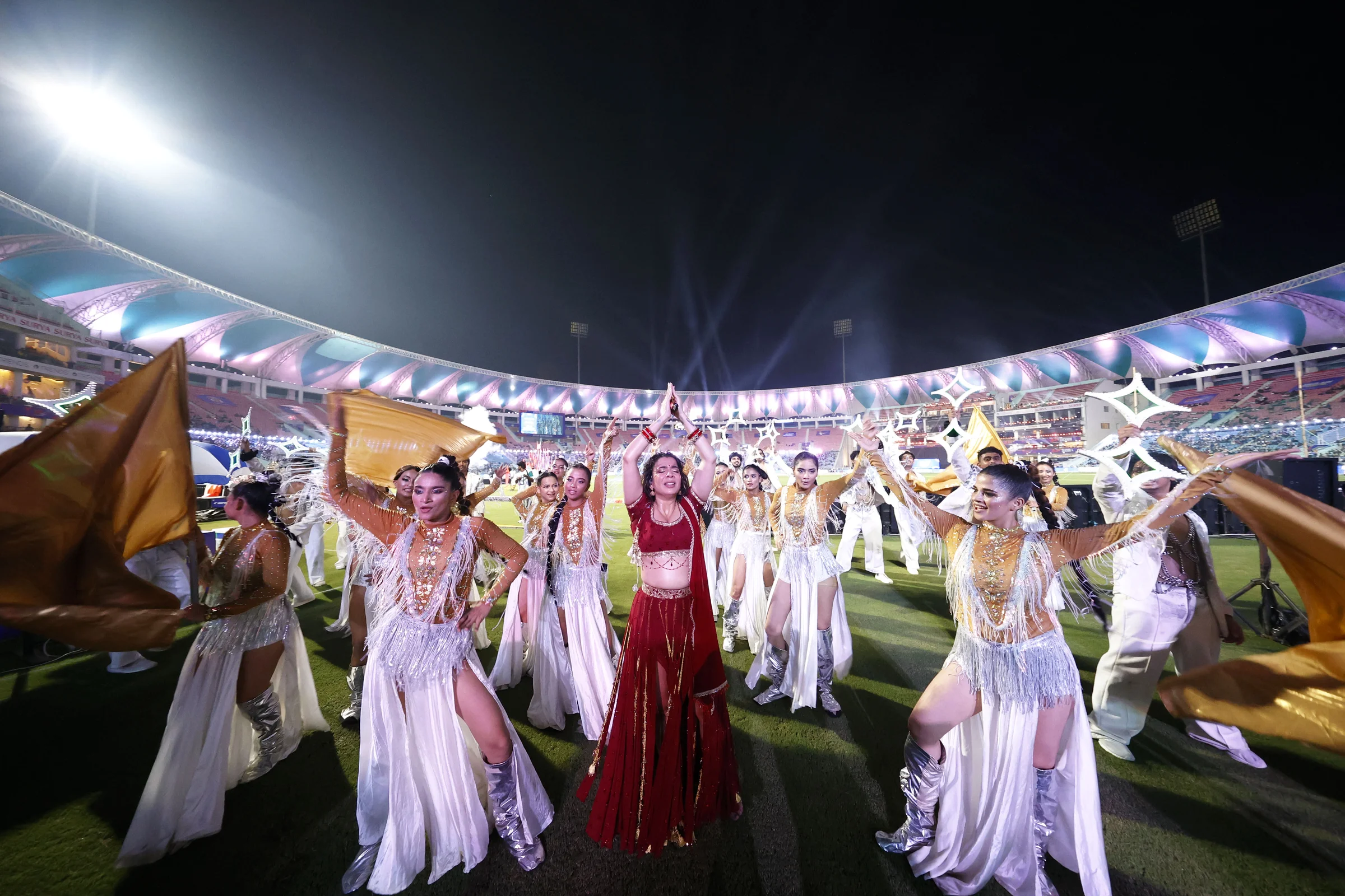 Jasmine Sandlas performing during the UPT20 League Season 4 grand opening ceremony and live concert on 14 August 2026 at Bharat Ratna Shri Atal Bihari Vajpayee Ekana Cricket Stadium, Lucknow, Uttar Pradesh, India. Photos by: Tamal Das / aceimages.in for UPT20