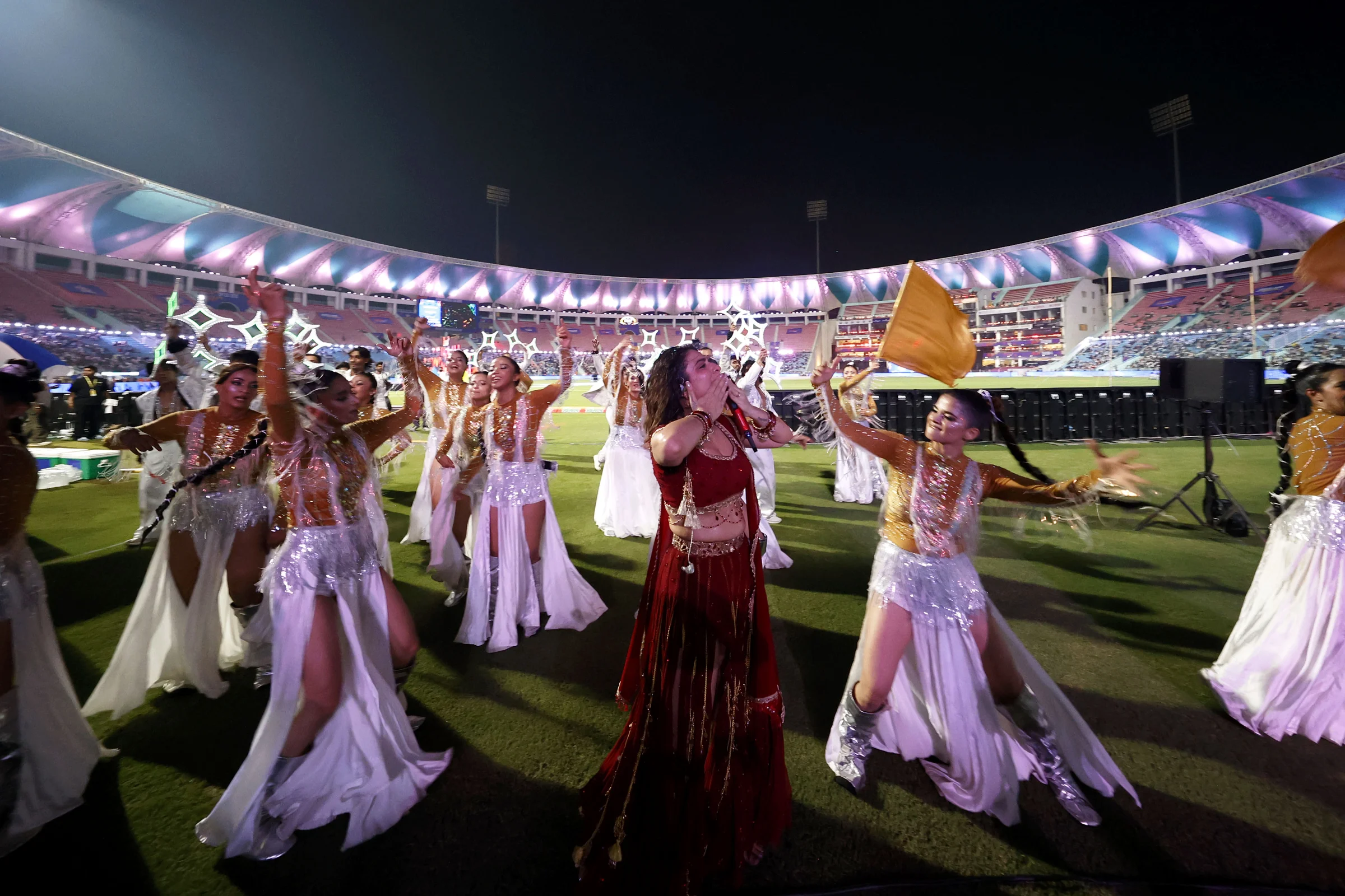 Jasmine Sandlas performing during the UPT20 League Season 4 grand opening ceremony and live concert on 14 August 2026 at Bharat Ratna Shri Atal Bihari Vajpayee Ekana Cricket Stadium, Lucknow, Uttar Pradesh, India. Photos by: Tamal Das / aceimages.in for UPT20